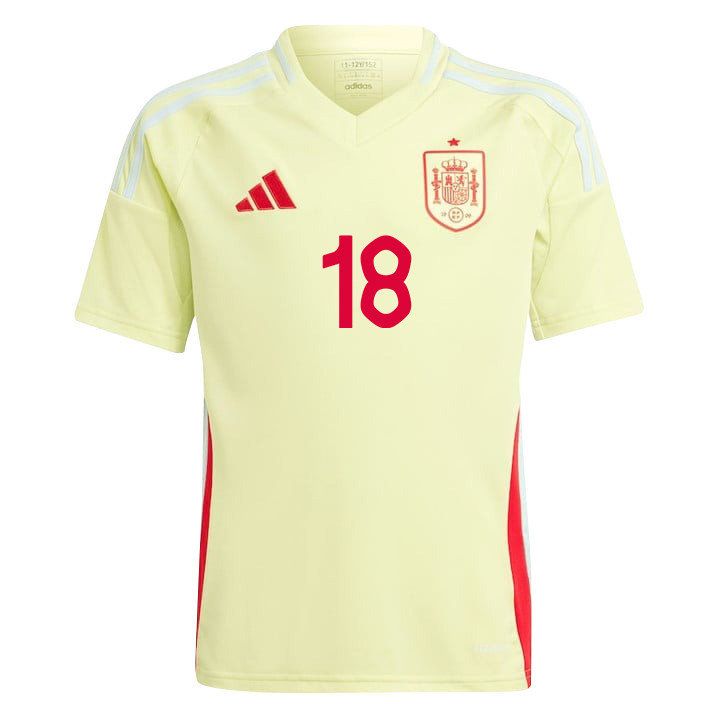 Martin Zubimendi 18 Spain National Team 2024 Away YOUTH Jersey - Yellow