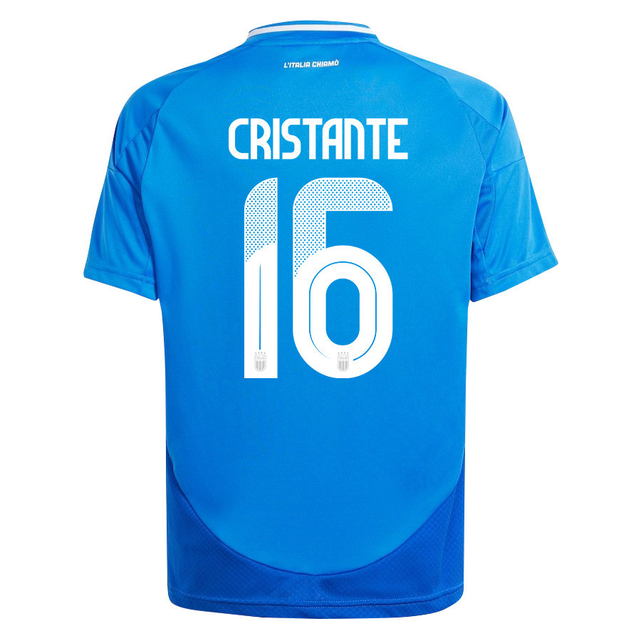 Bryan Cristante 16 Italy National Team 2024/25 Home YOUTH Jersey - Blue