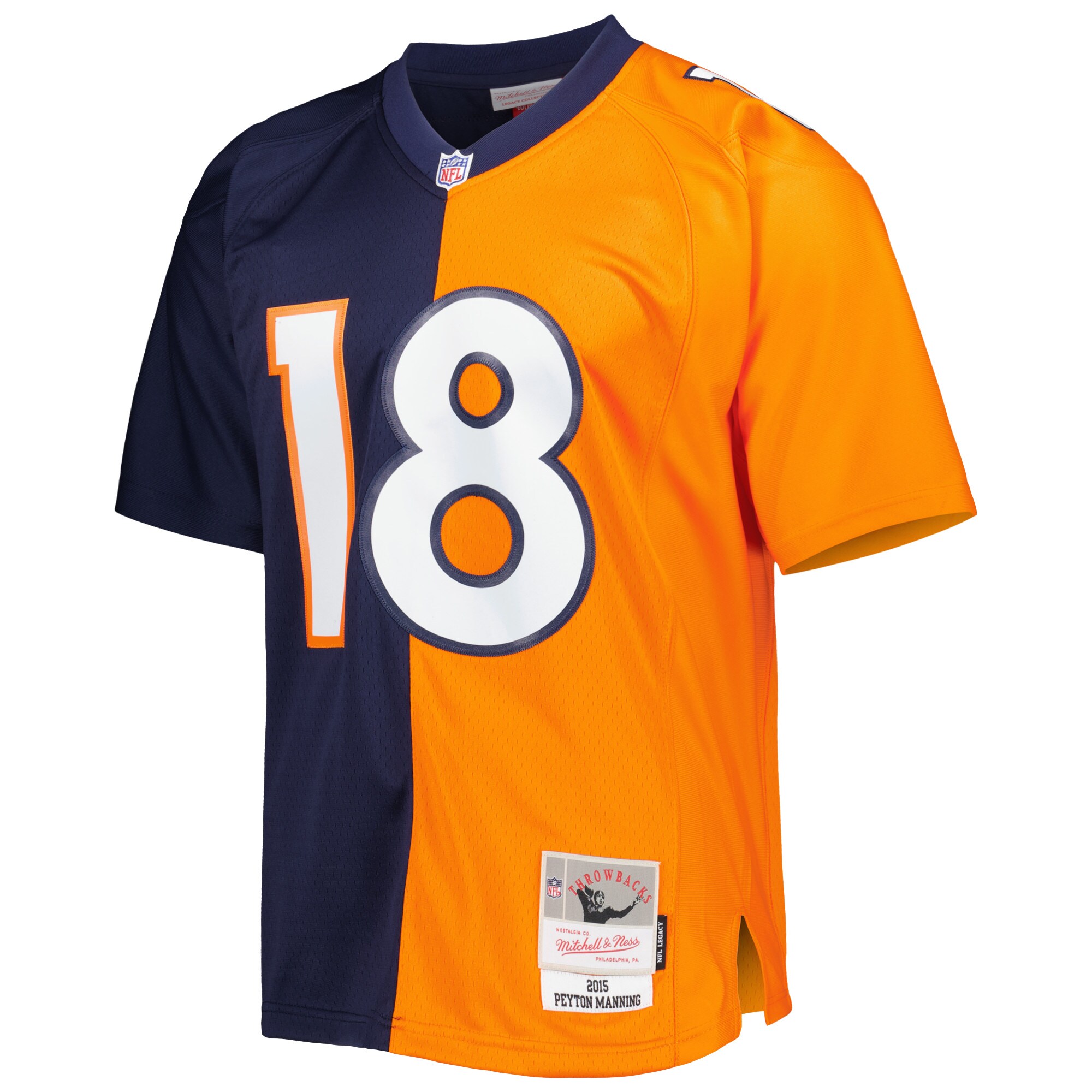Peyton Manning Denver Broncos Mitchell & Ness 2015 Split Legacy Replica Jersey - Navy\/Orange
