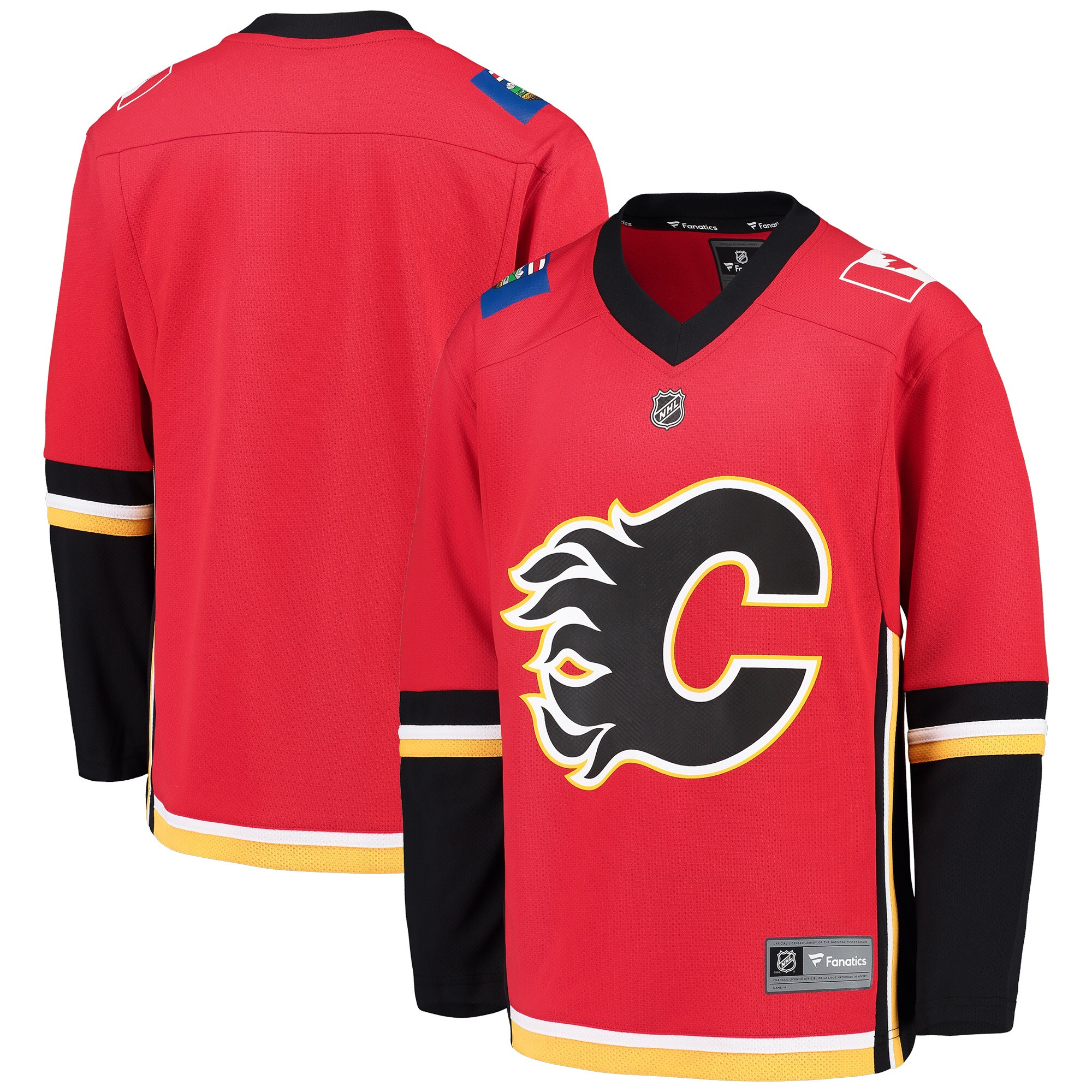 Calgary Flames Fanatics Youth Alternate Replica Blank Jersey - Red\/Black