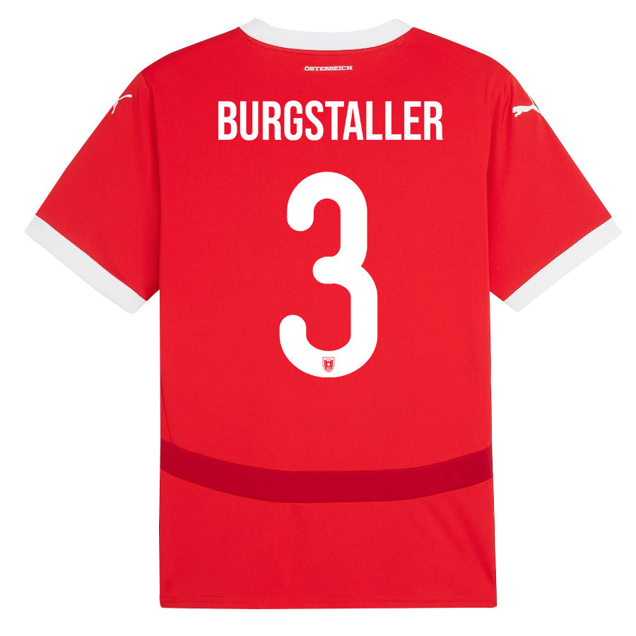Guido Burgstaller 3 Austria National Team 2024/25 Home Men Jersey - Red