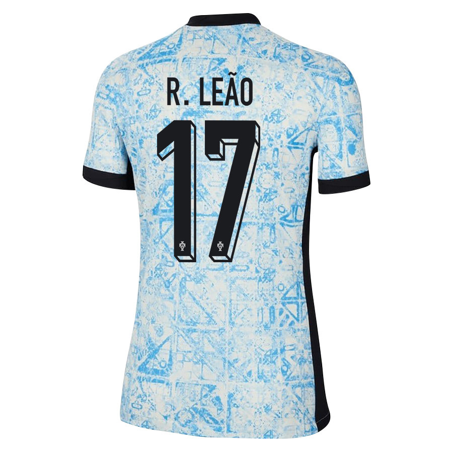 Rafael Leão 17 Portugal National Team 2024/25 Away WOMEN Jersey - Cream/Blue
