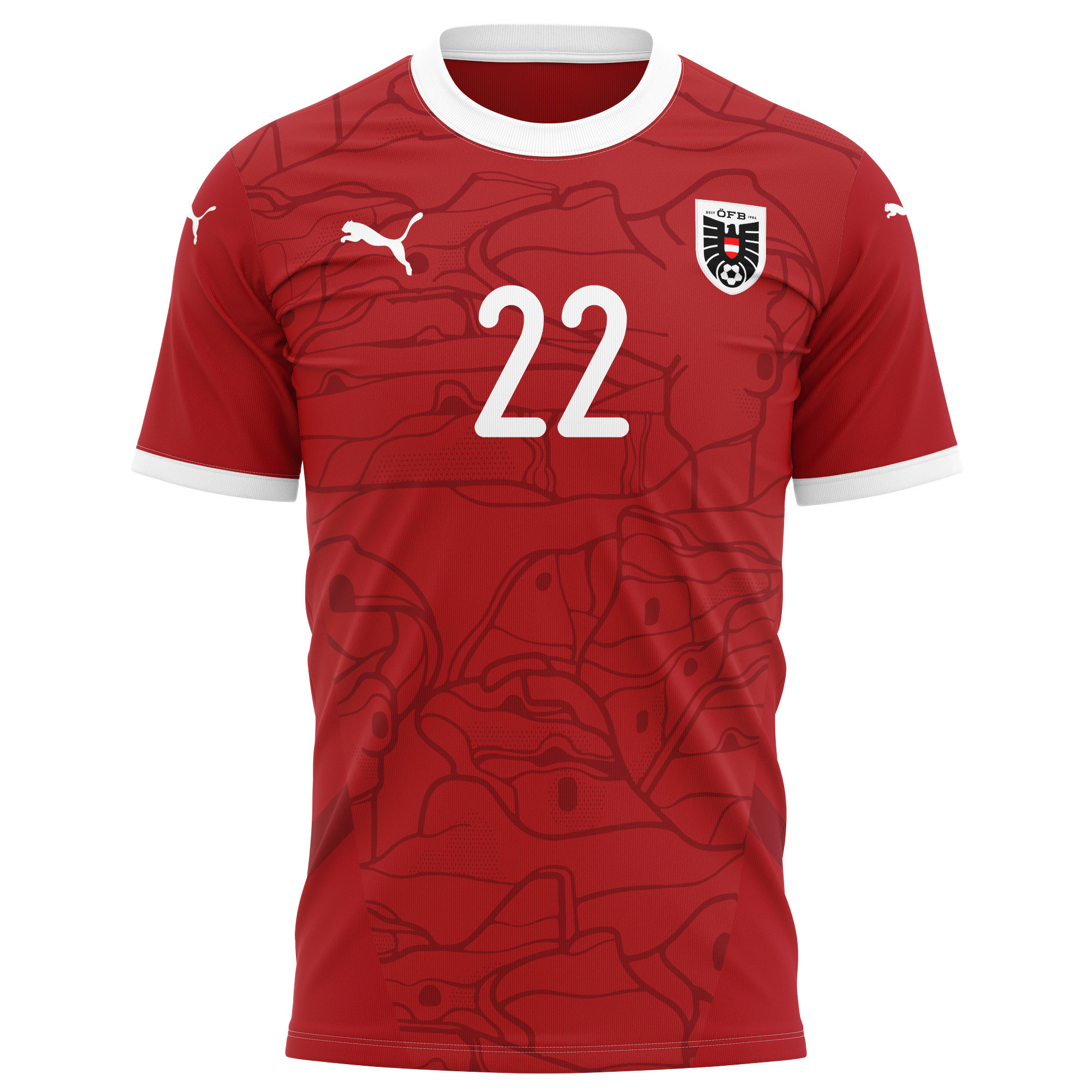Junior Adamu 22 Austria National Team 2024/25 Home Kits AOP T-shirt - Red