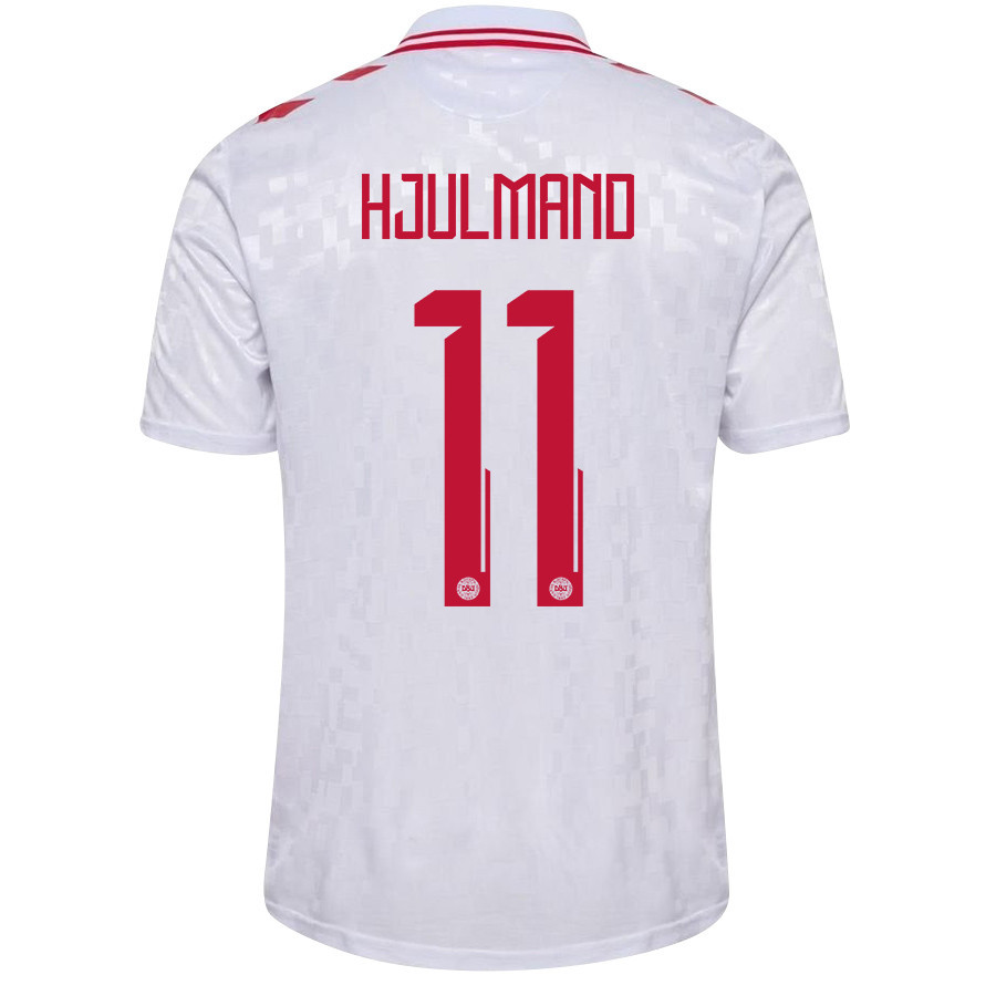 Morten Hjulmand 11 Denmark National Team 2024/25 Away Men Jersey - White