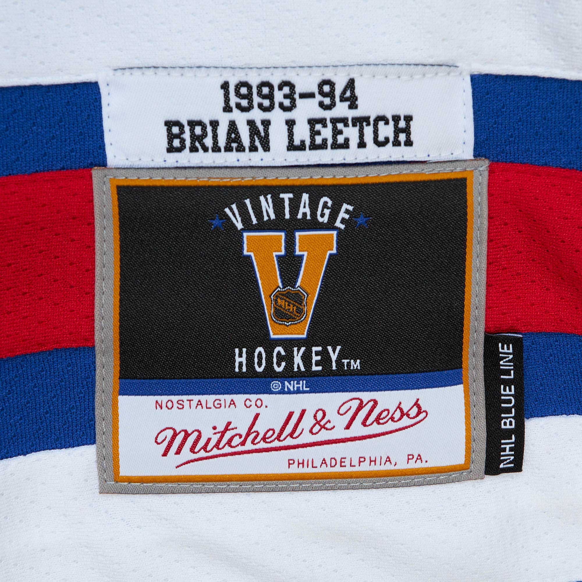 Brian Leetch New York Rangers Mitchell & Ness Alternate Captain Patch 1993\/94 Blue Line Player Jersey - Blue