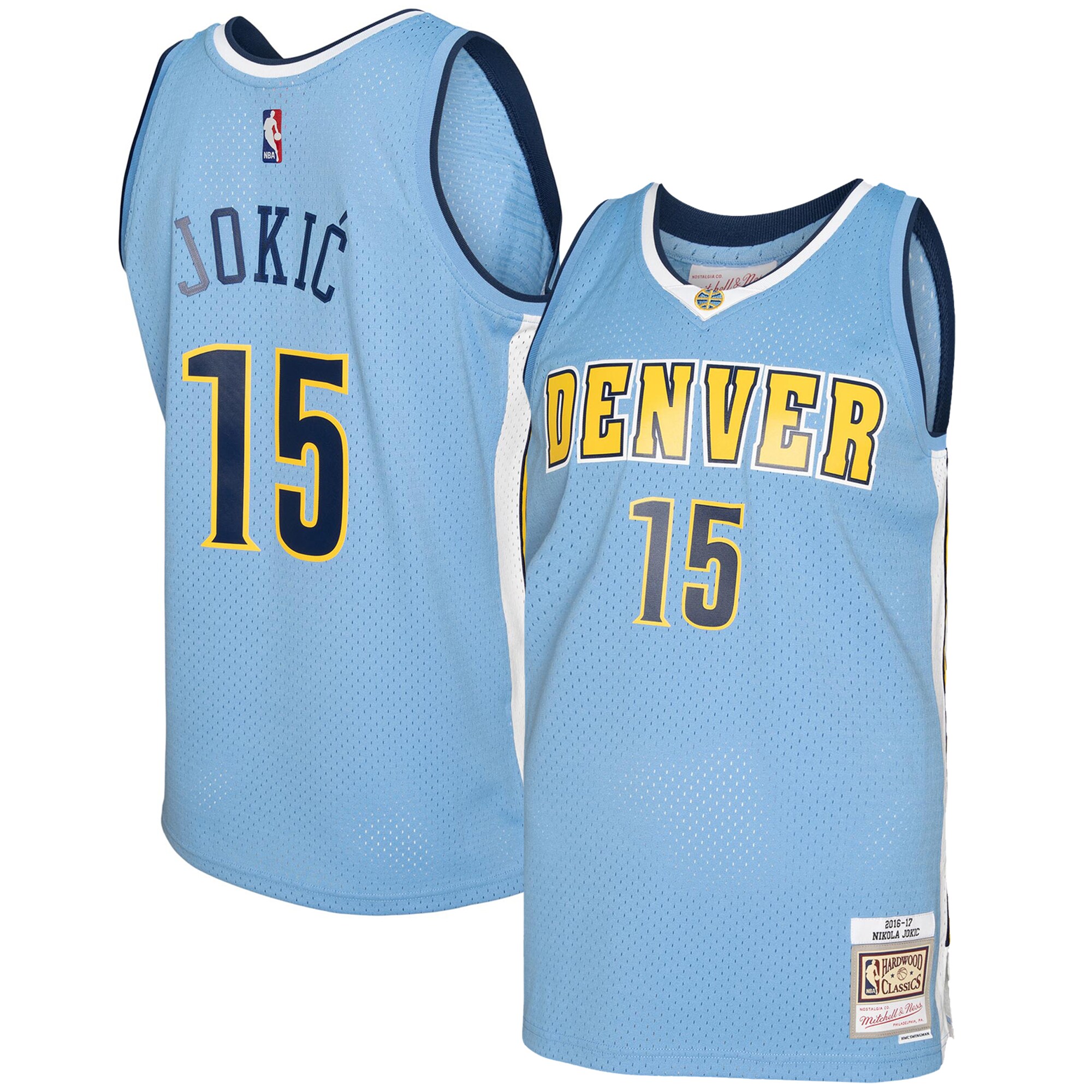 Nikola Jokic Denver Nuggets Mitchell & Ness 2016\/17 Swingman Jersey - Light Blue