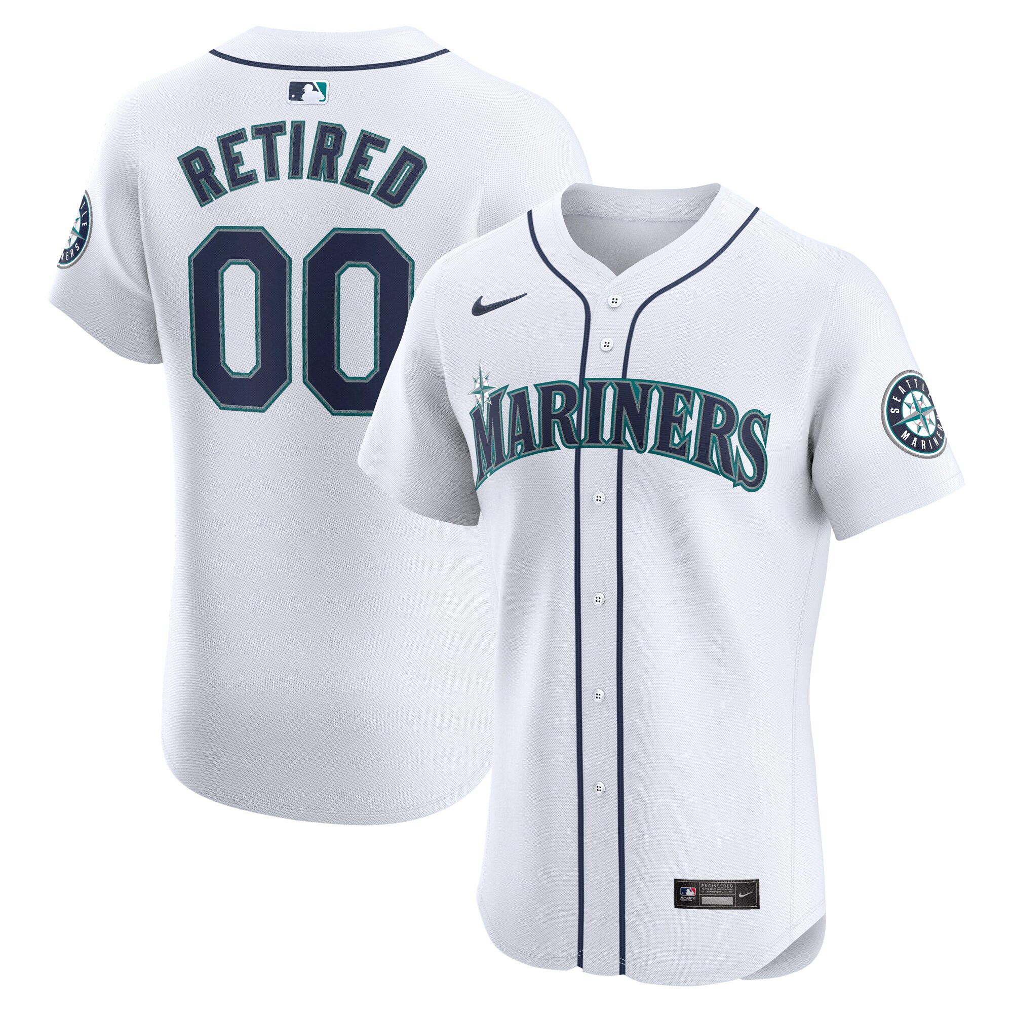 Seattle Mariners  Home Elite Pick-A-Player Retired Roster Jersey - White