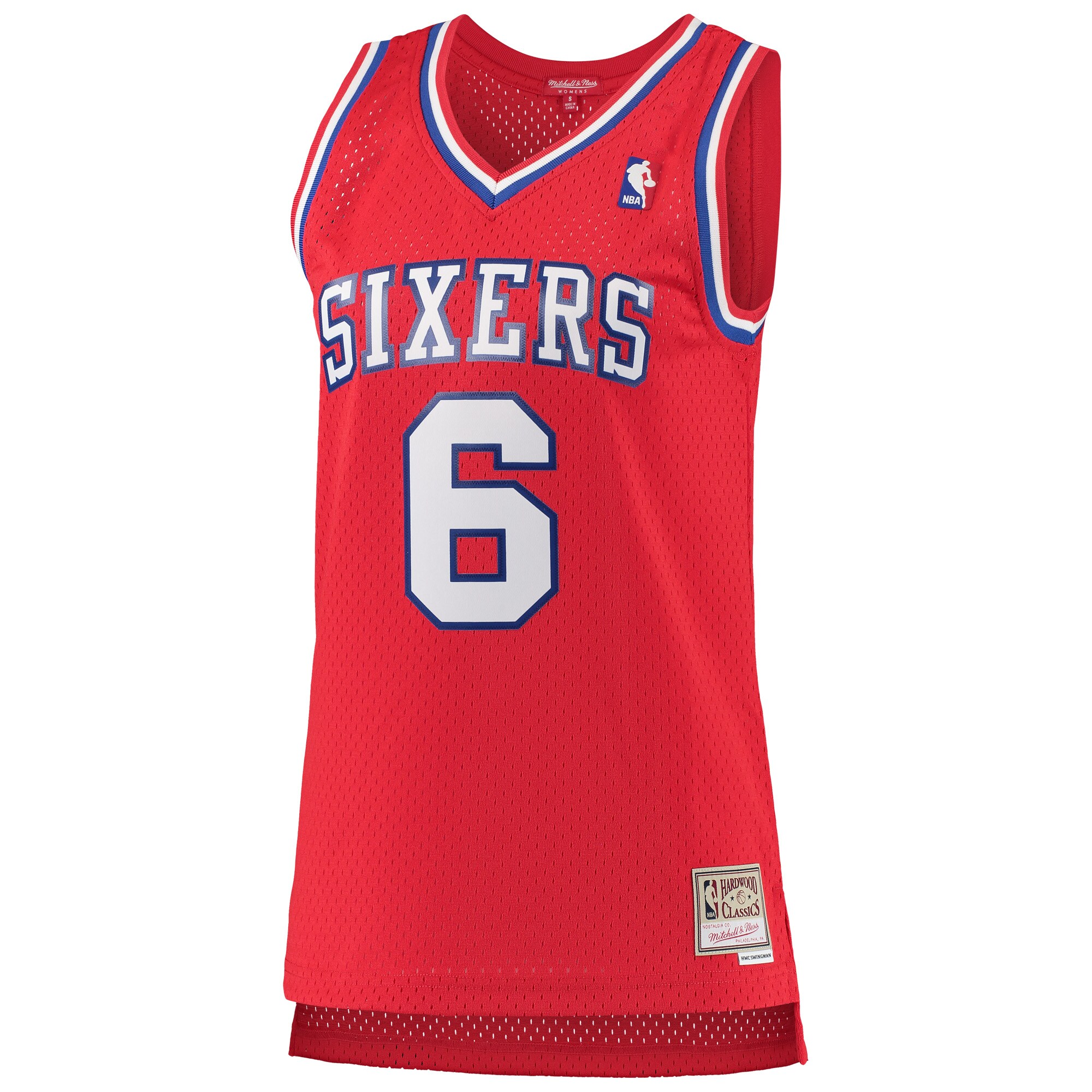 Julius Erving Philadelphia 76ers Mitchell & Ness Women's 1982\/83 Hardwood Classics Swingman Jersey - Red