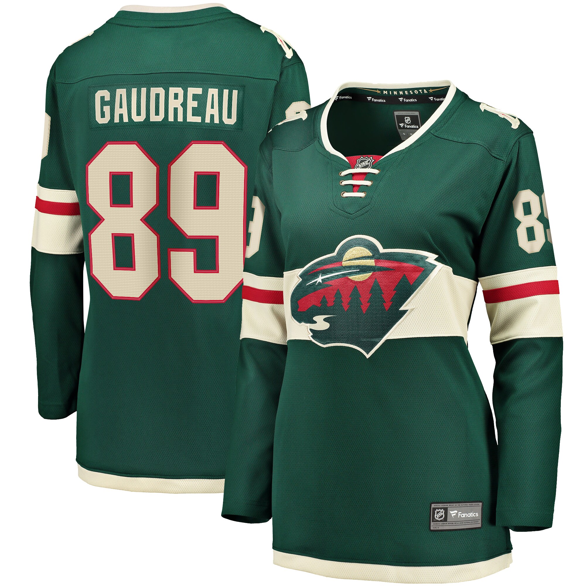 Frederick Gaudreau Minnesota Wild Fanatics Women's Home Breakaway Player Jersey - Green