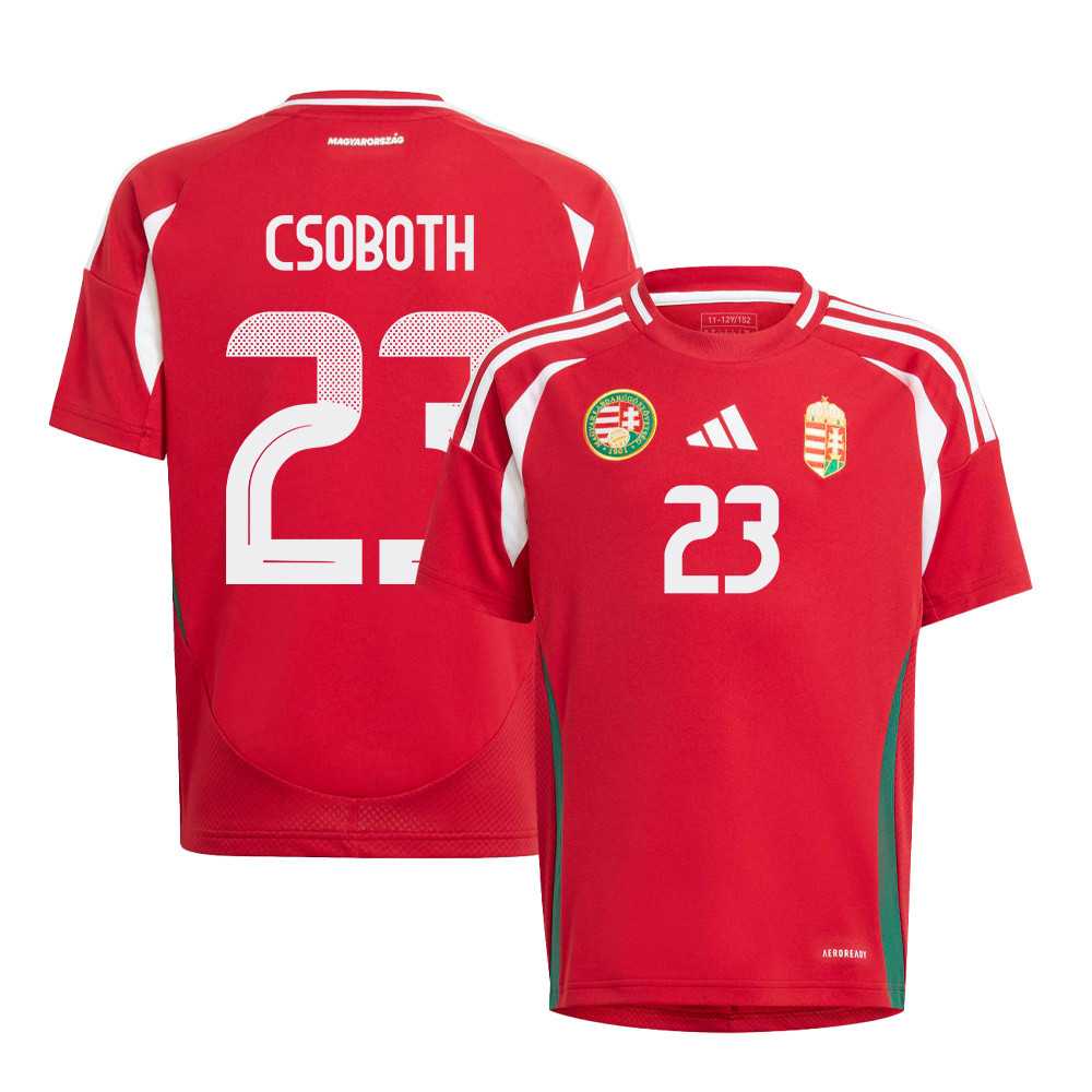 Kevin Csoboth 23 Hungary National Team 2024/25 Home YOUTH Jersey - Red