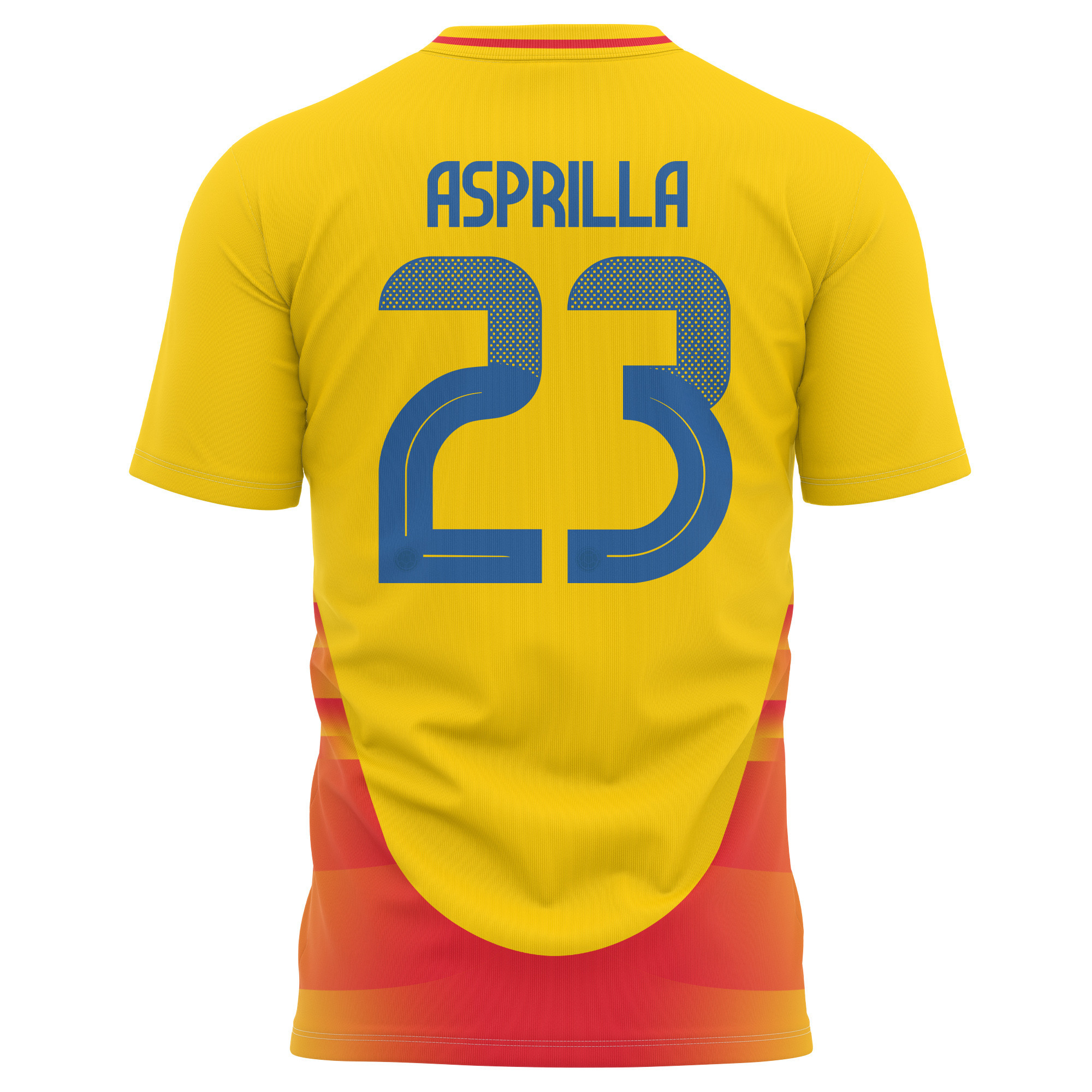 Yaser Asprilla 23 Colombia National Team 2024 Home Kits AOP T-shirt - Yellow