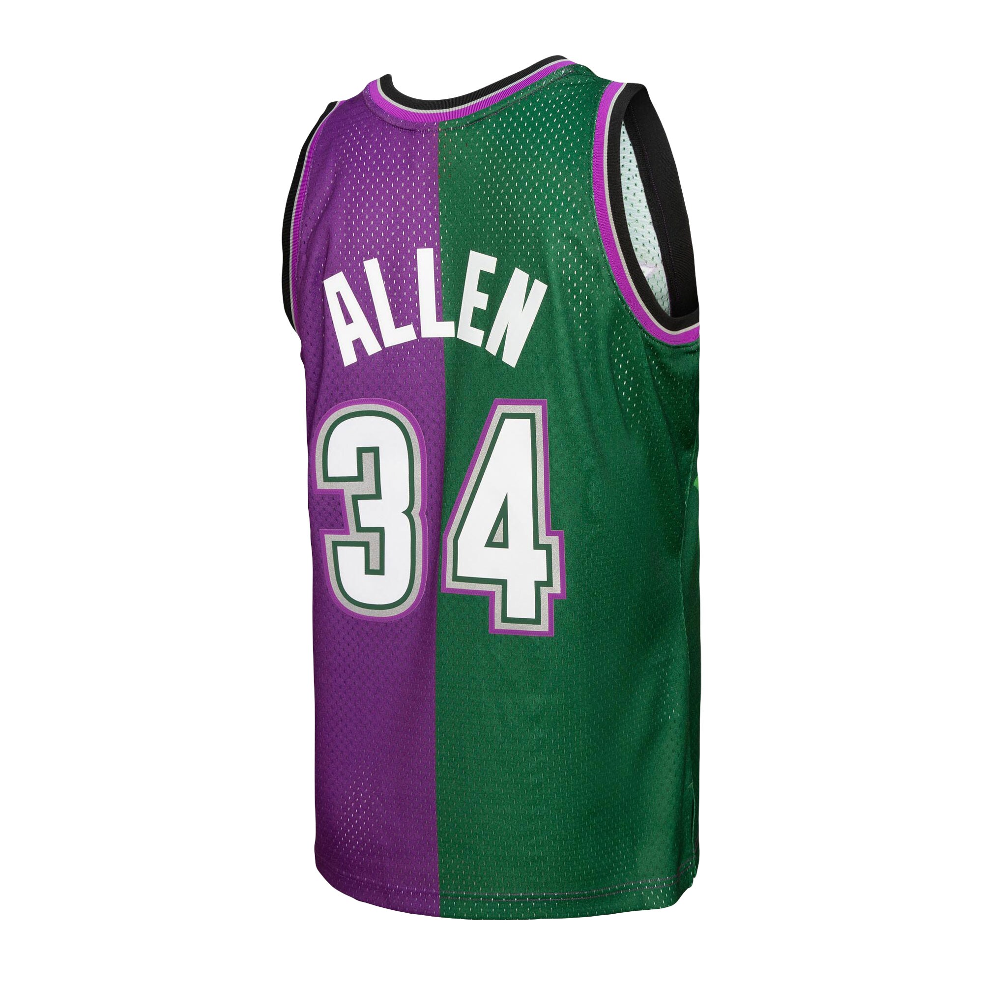 Ray Allen Milwaukee Bucks Mitchell & Ness Hardwood Classics 1996\/97 Split Swingman Jersey - Green\/Purple