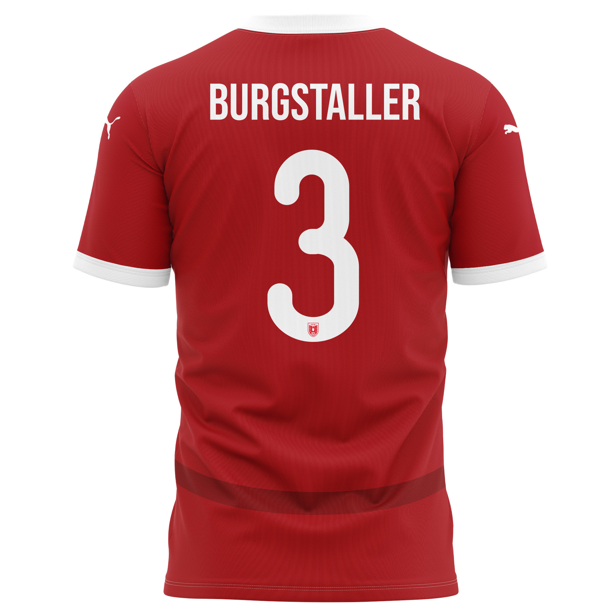 Guido Burgstaller 3 Austria National Team 2024/25 Home Kits AOP T-shirt - Red