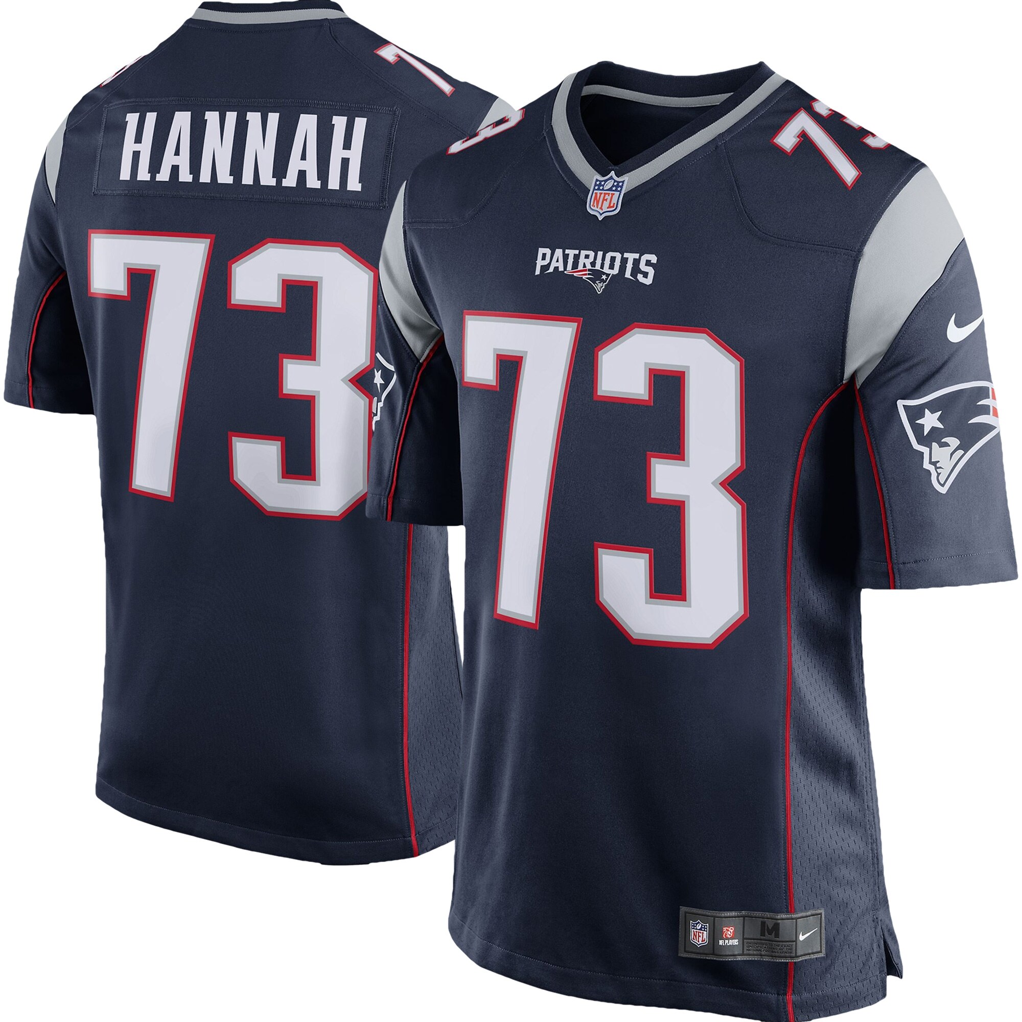 John Hannah New England Patriots  Retired Player Game Jersey - Navy Blue