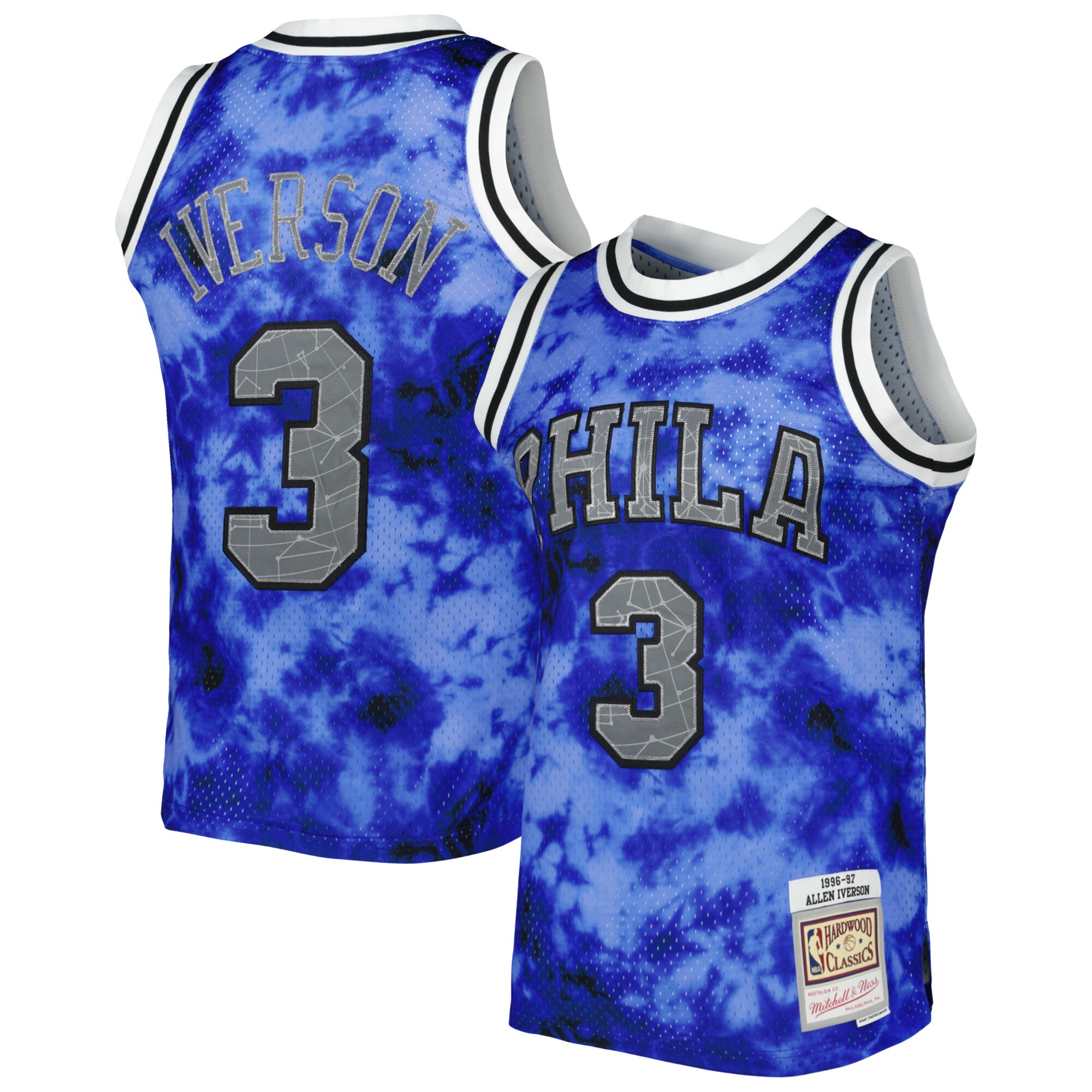 Allen Iverson Philadelphia 76ers Mitchell & Ness 1996\/97 Galaxy Swingman Jersey - Royal