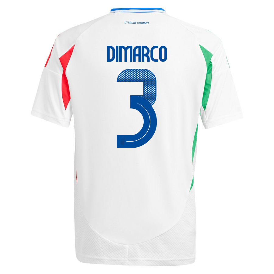 Federico Dimarco 3 Italy National Team 2024/25 Away YOUTH Jersey - White