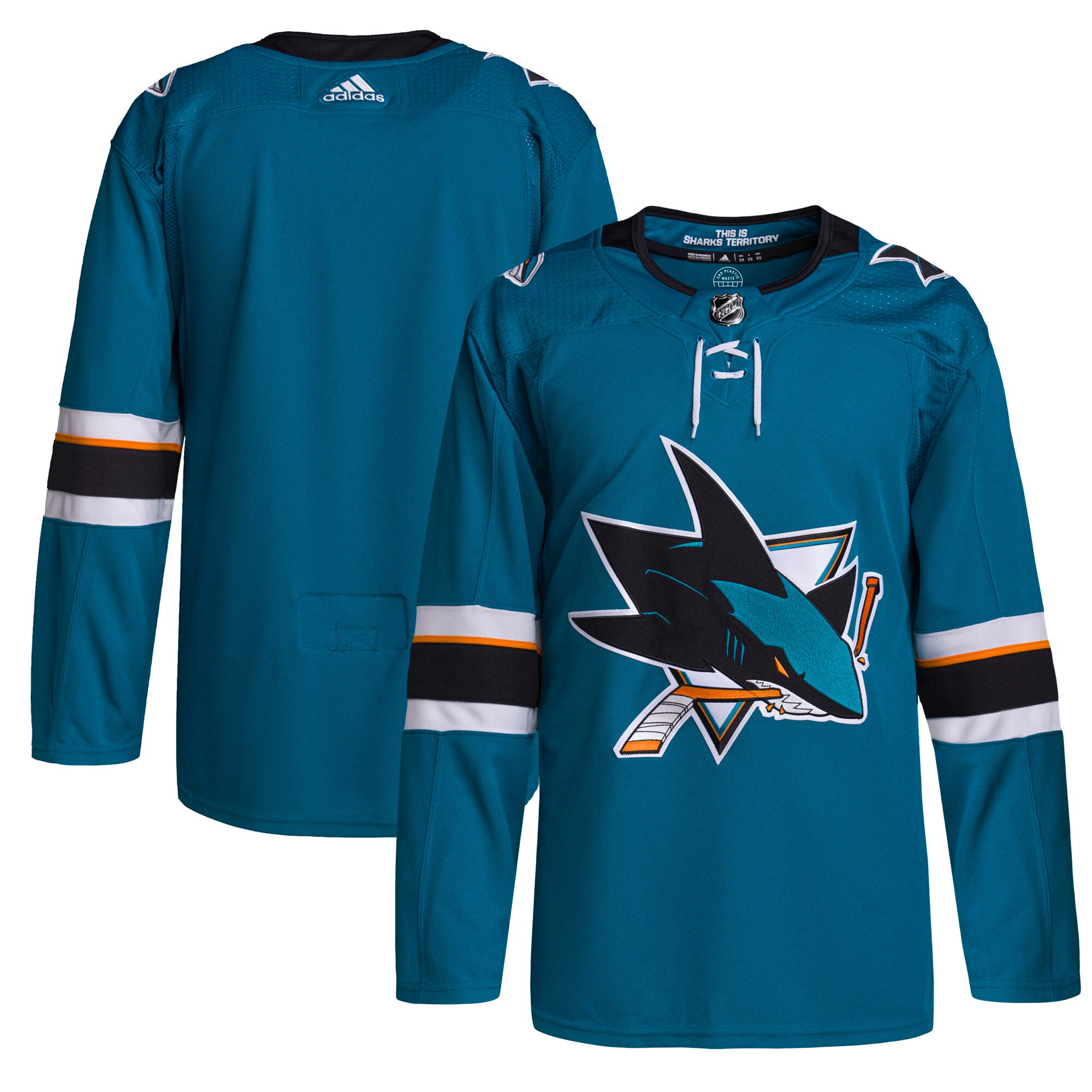 San Jose Sharks adidas 2021\/22 Home Primegreen Authentic Jersey - Teal