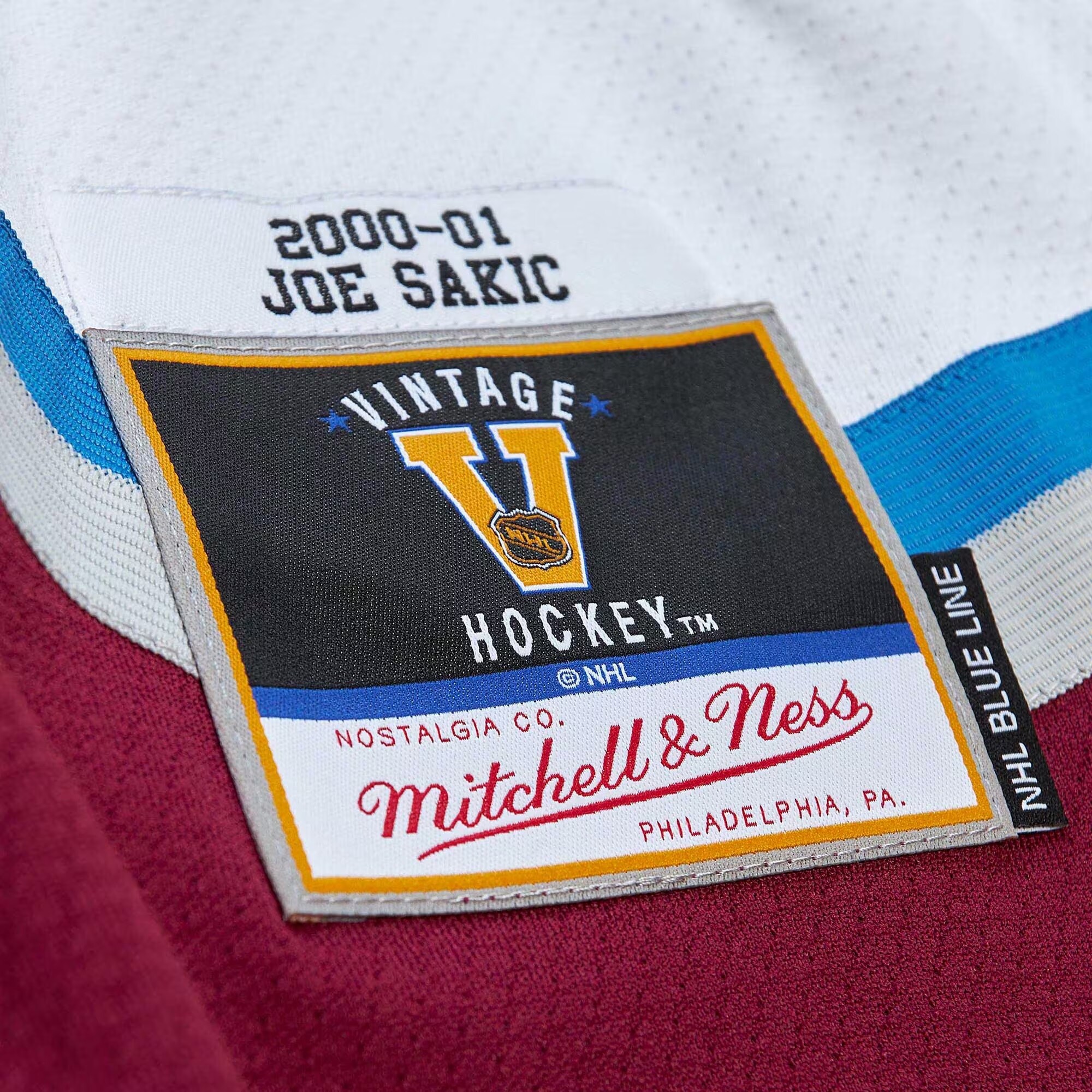 Joe Sakic Colorado Avalanche Mitchell & Ness Captain Patch 2000\/01 Blue Line Player Jersey - White