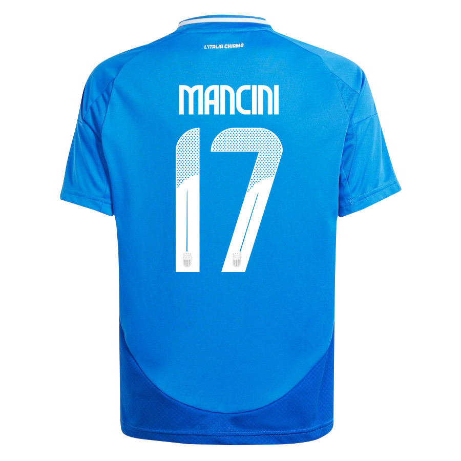 Gianluca Mancini 17 Italy National Team 2024/25 Home YOUTH Jersey - Blue