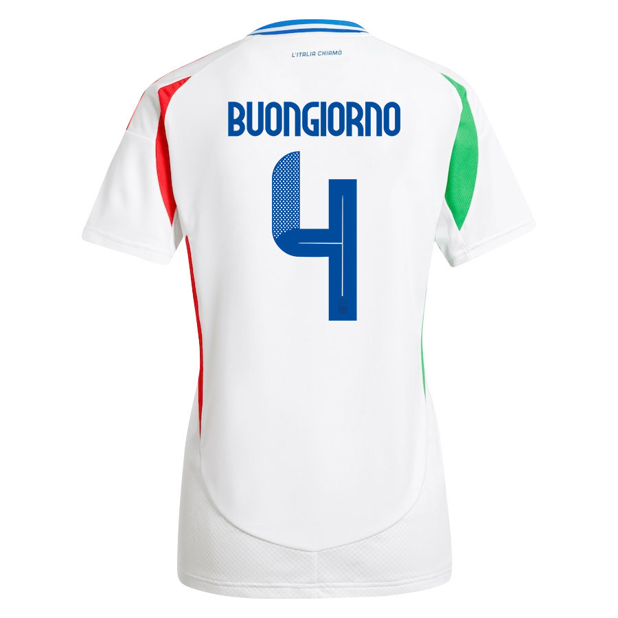 Alessandro Buongiorno 4 Italy National Team 2024/25 Away Women Jersey - White