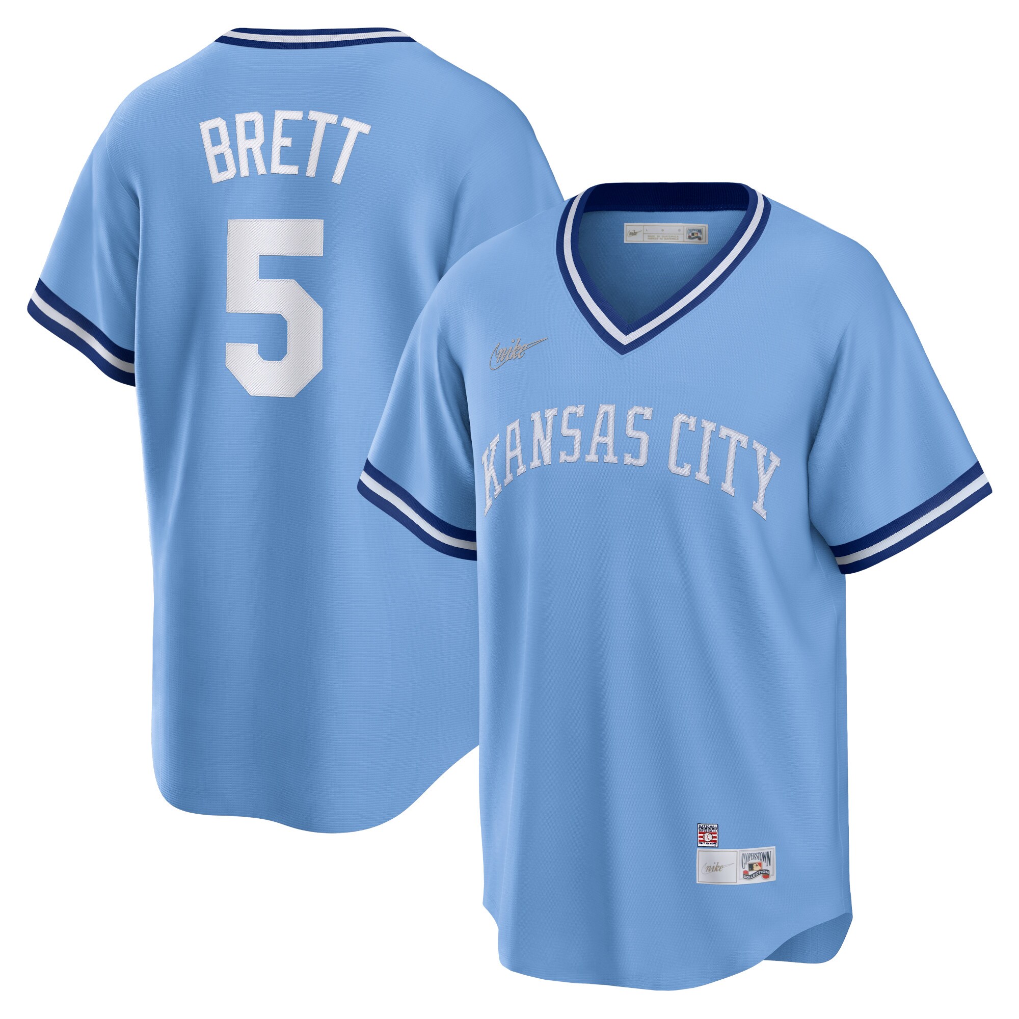 George Brett Kansas City Royals  Road Cooperstown Collection Player Jersey - Light Blue
