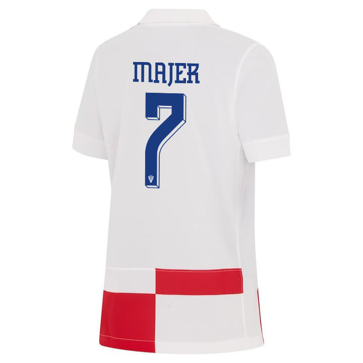 Lovro Majer 7 Croatia National Team 2024 Home YOUTH Jersey - White