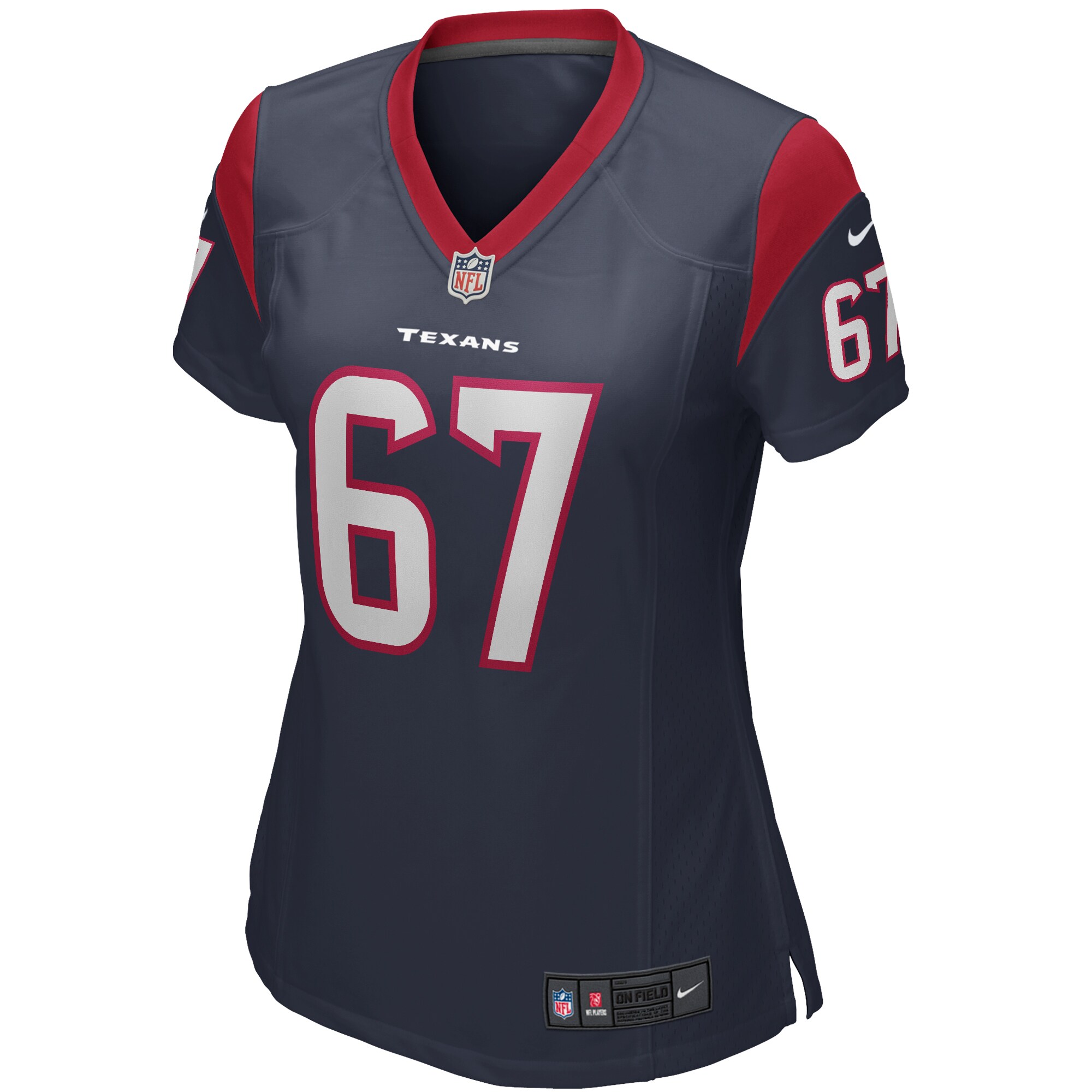 Charlie Heck Houston Texans  Women's Game Jersey - Navy