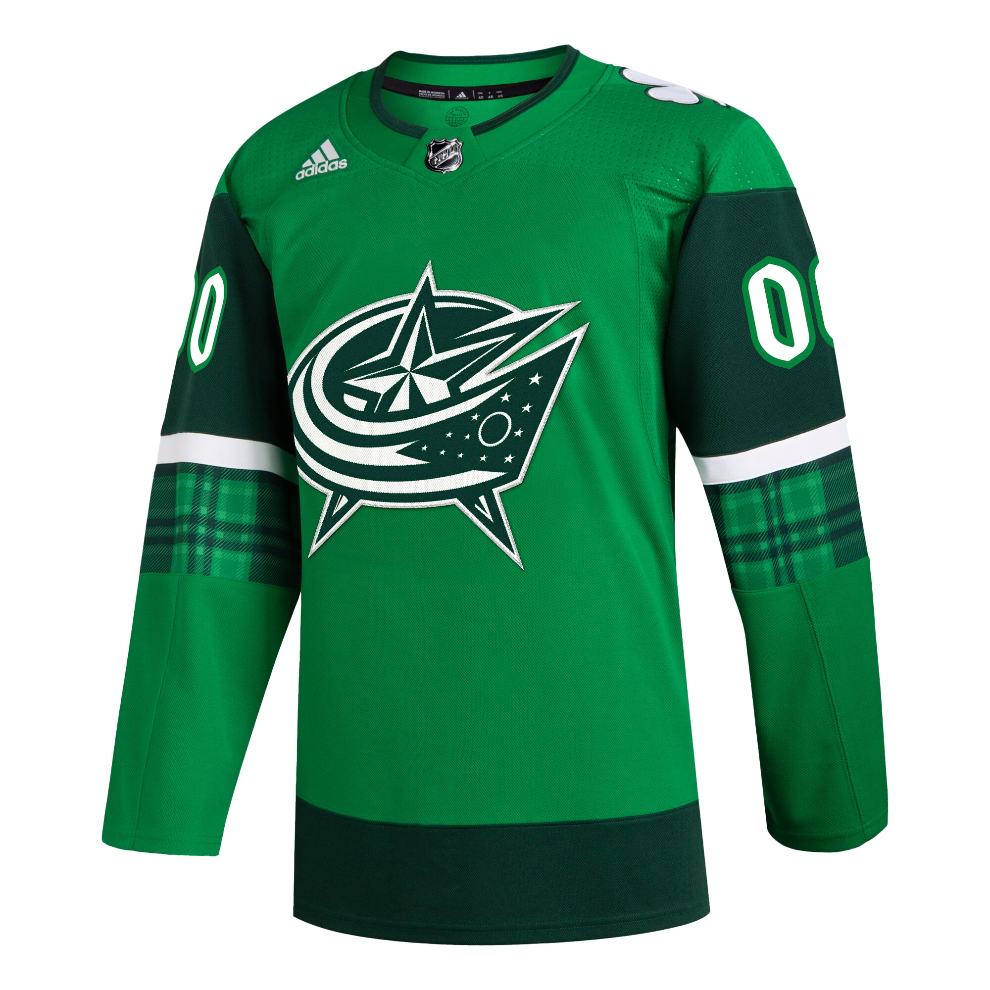 Columbus Blue Jackets adidas St. Patrick's Day Authentic Custom Jersey - Kelly Green