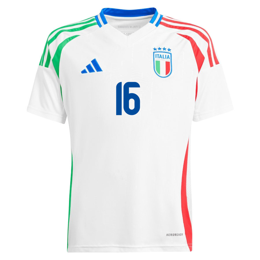 Bryan Cristante 16 Italy National Team 2024/25 Away YOUTH Jersey - White
