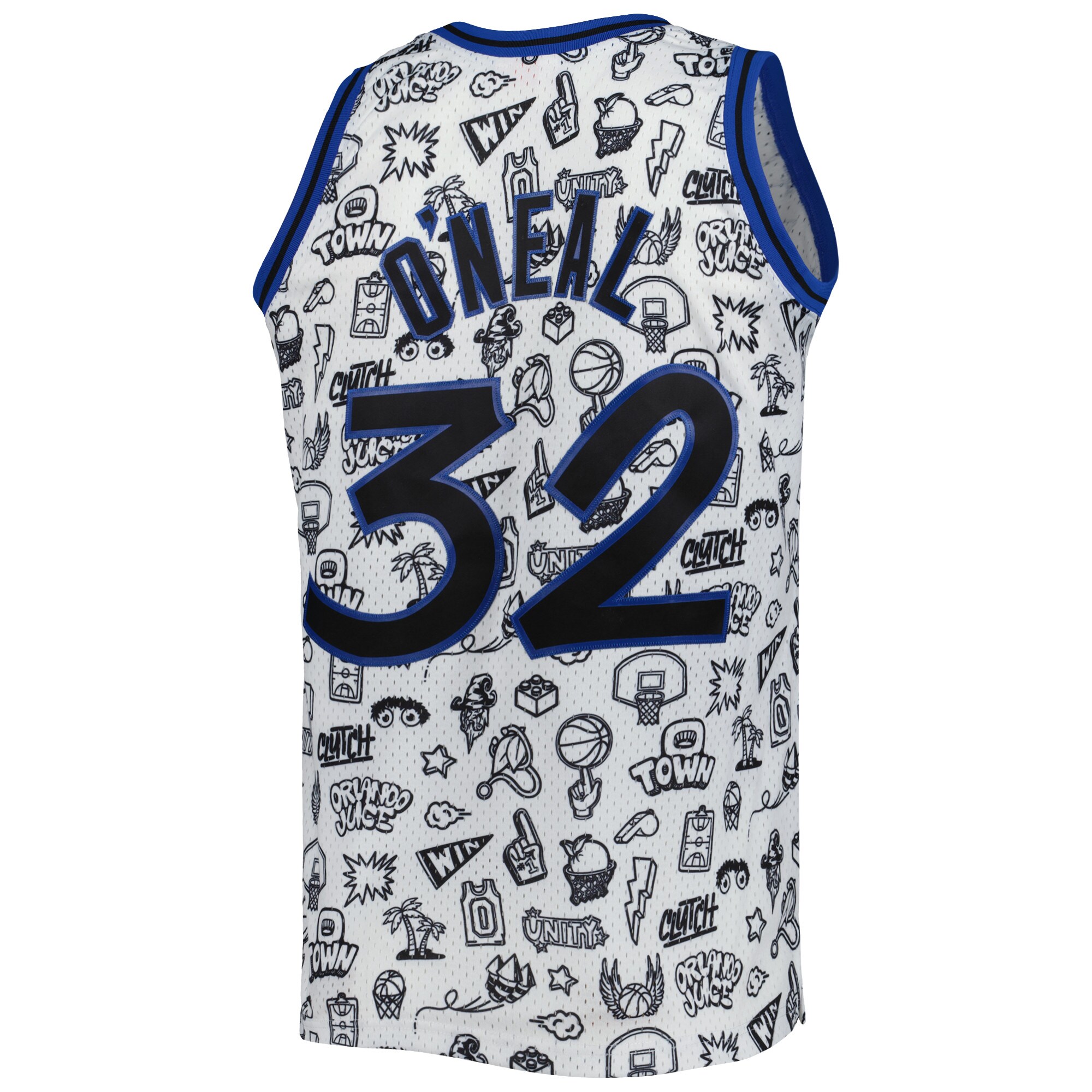 Shaquille O'Neal Orlando Magic Mitchell & Ness 1994\/95 Hardwood Classics Doodle Swingman Jersey - White