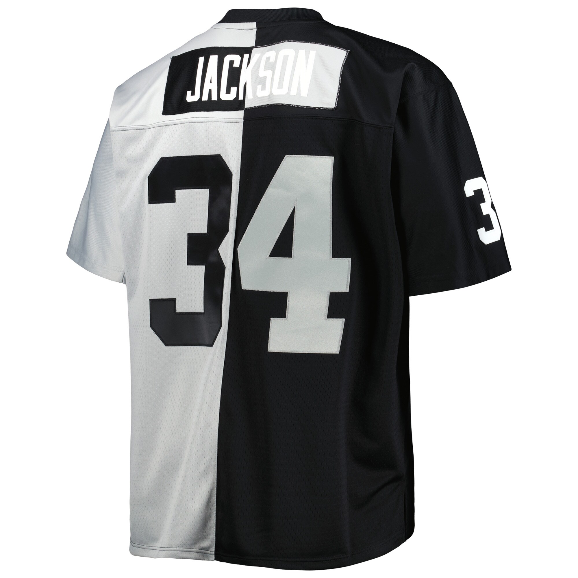 Bo Jackson Las Vegas Raiders Mitchell & Ness Big & Tall Split Legacy Retired Player Replica Jersey - Black\/Silver