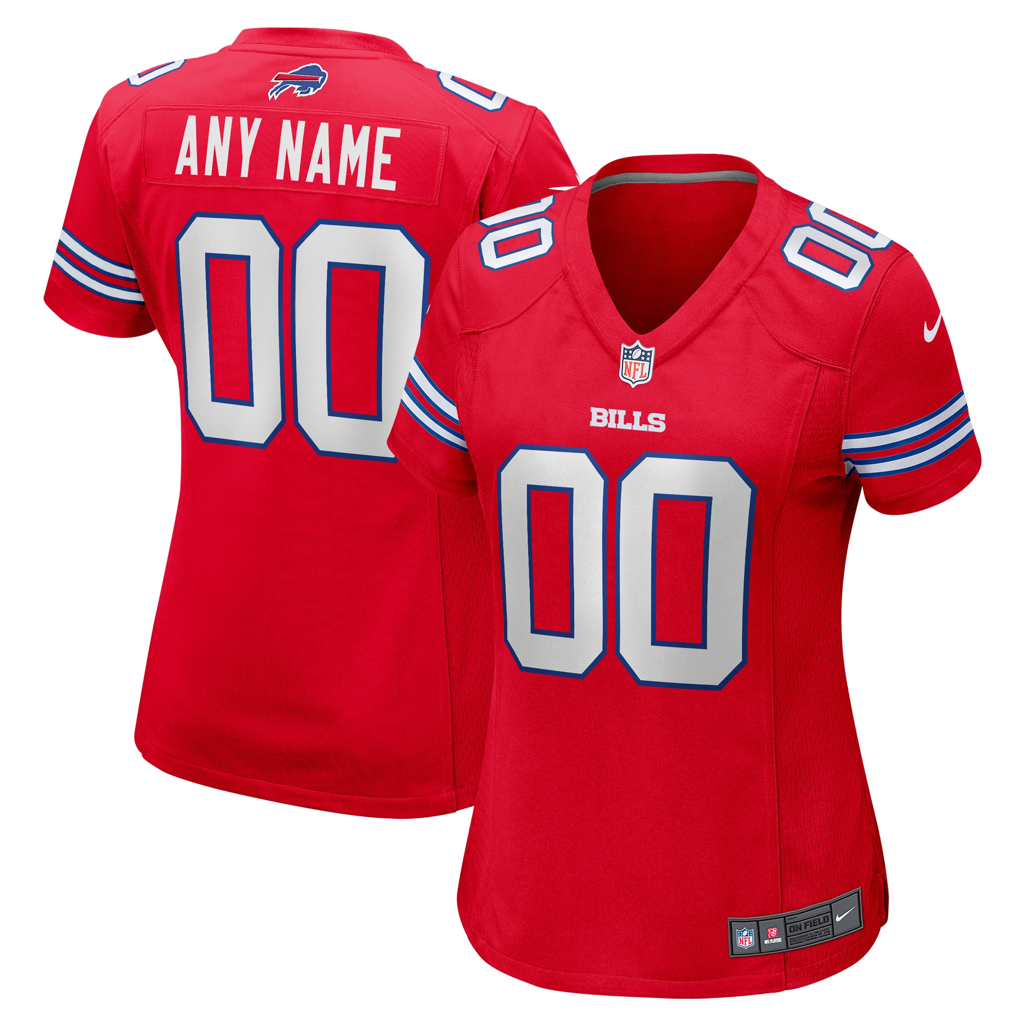 Buffalo Bills  Women's Alternate Custom Game Jersey - Red