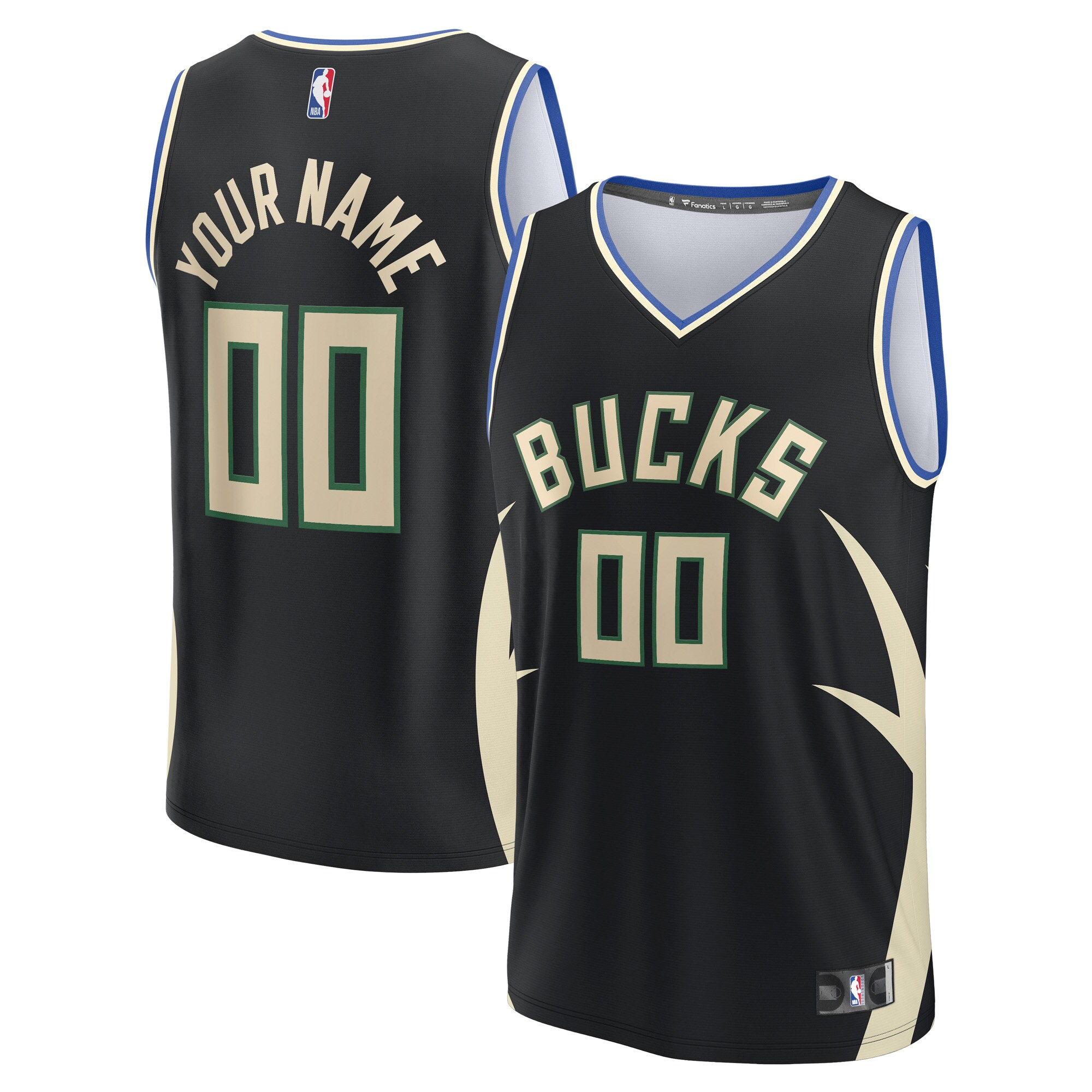Milwaukee Bucks Fanatics Custom Fast Break Jersey - Statement Edition - Black