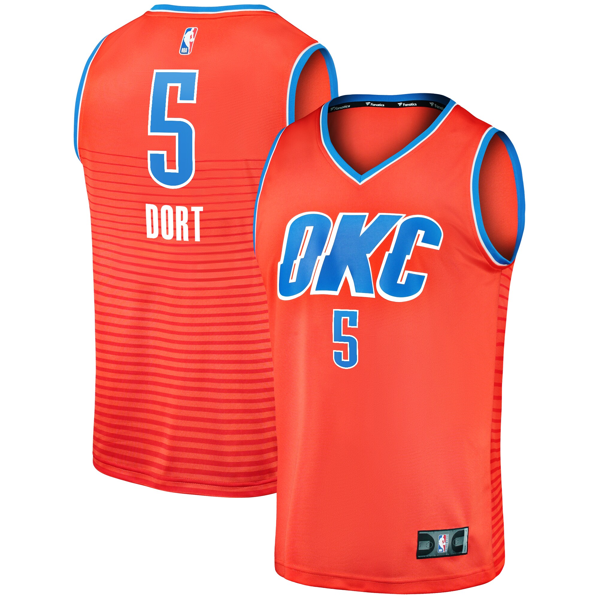 Luguentz Dort Oklahoma City Thunder Fanatics Fast Break Replica Player Jersey - Statement Edition - Orange