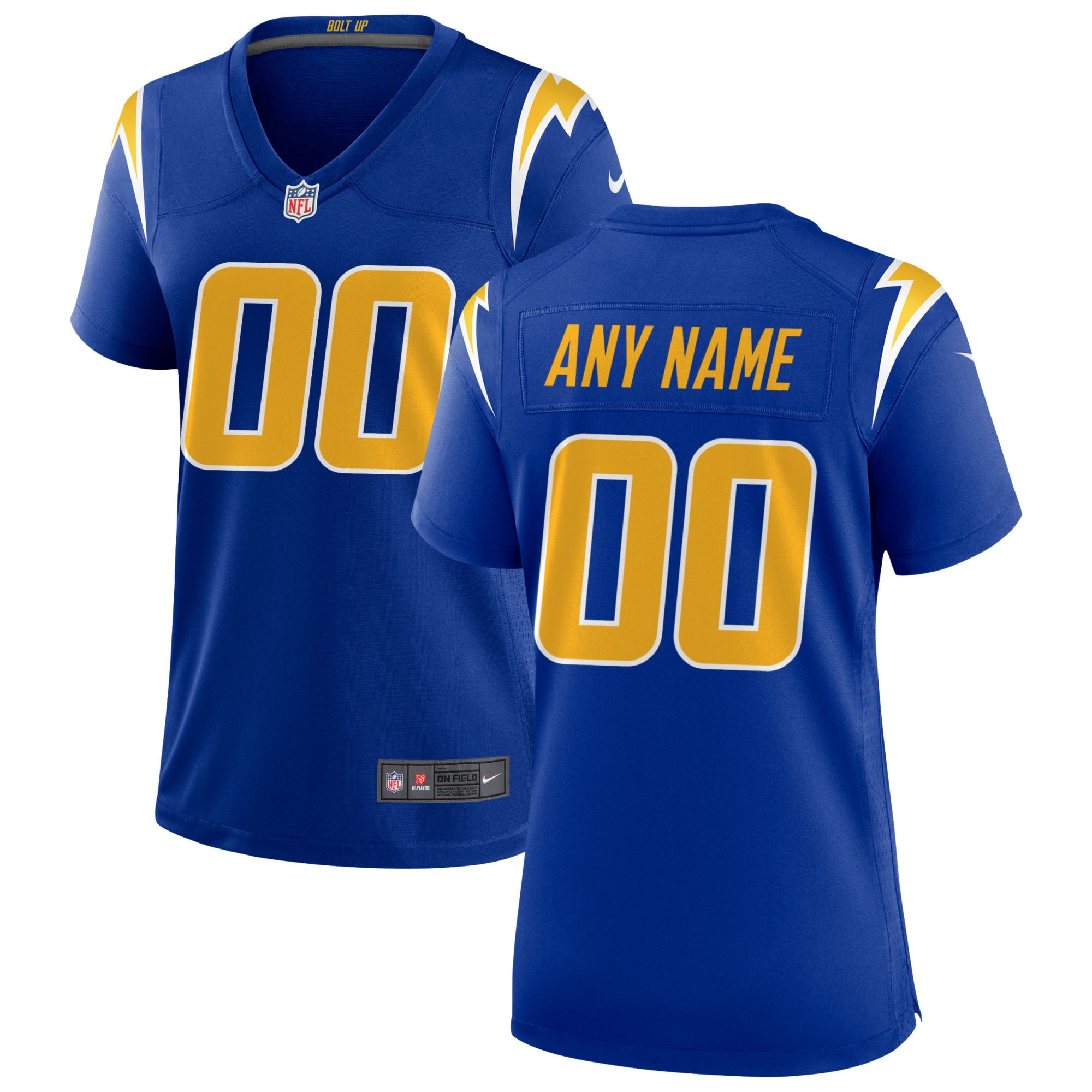 Los Angeles Chargers  Women's Alternate Custom Game Jersey - Royal