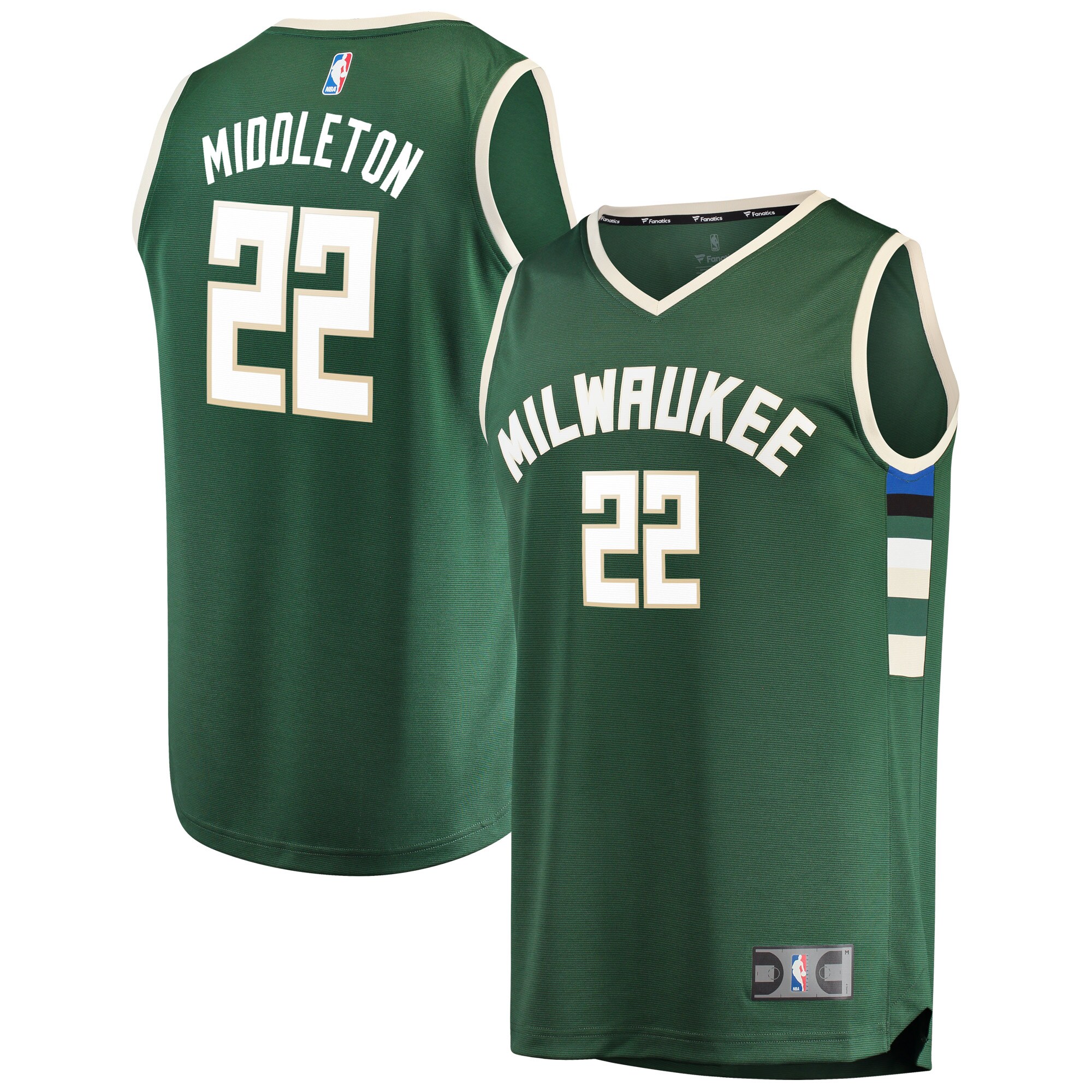 Khris Middleton Milwaukee Bucks Fanatics Youth Fast Break Player Jersey Green - Icon Edition