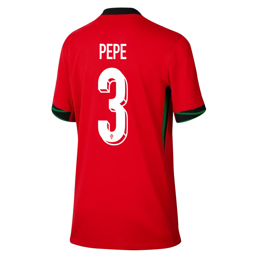 Pepe 3 Portugal National Team 2024/25 Home YOUTH Jersey - Red