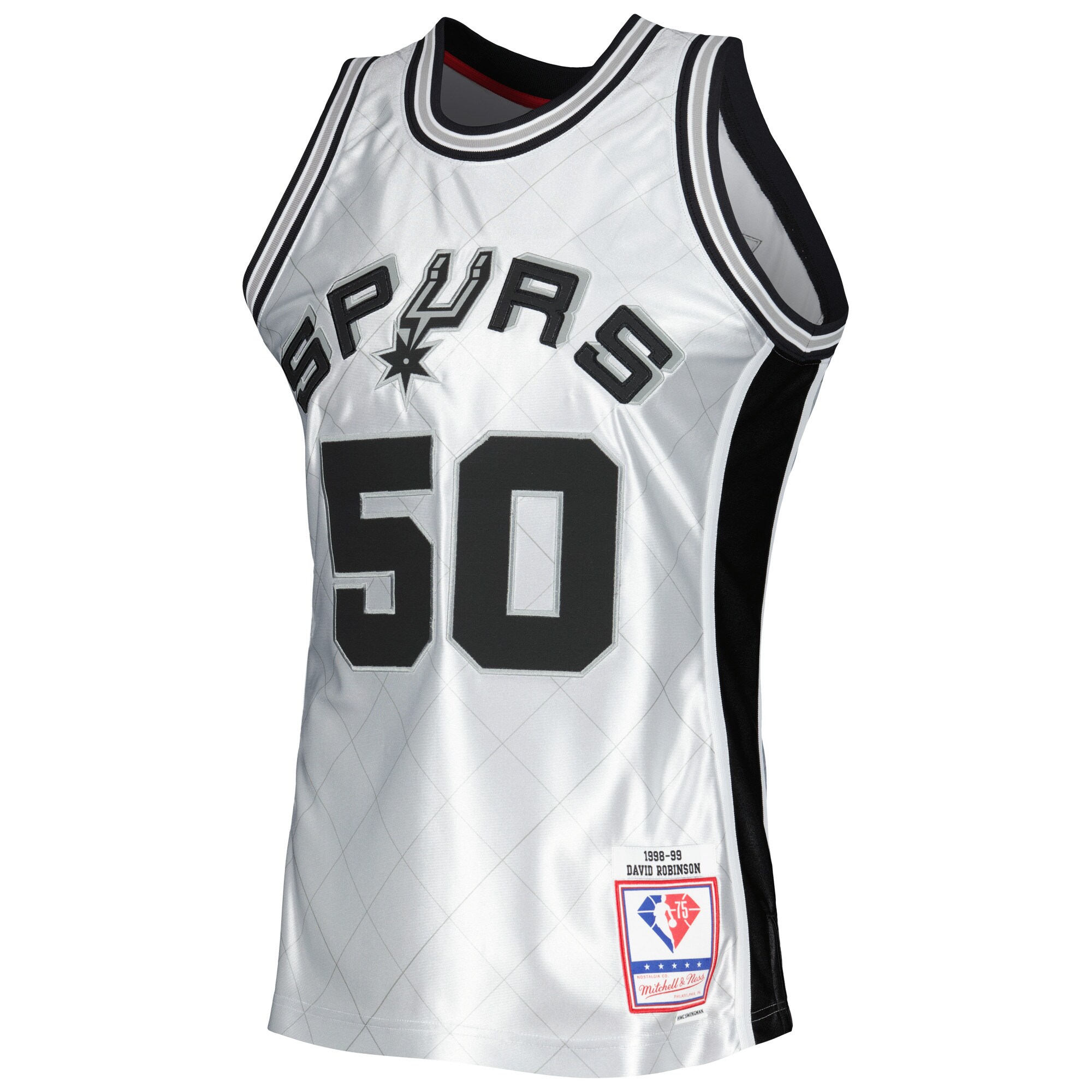 David Robinson San Antonio Spurs Mitchell & Ness 1998\/99 Hardwood Classics 75th Anniversary Swingman Jersey - Platinum