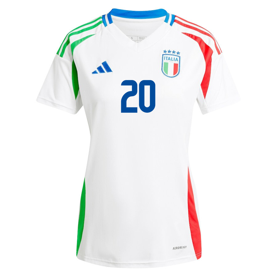 Mattia Zaccagni 20 Italy National Team 2024/25 Away Women Jersey - White