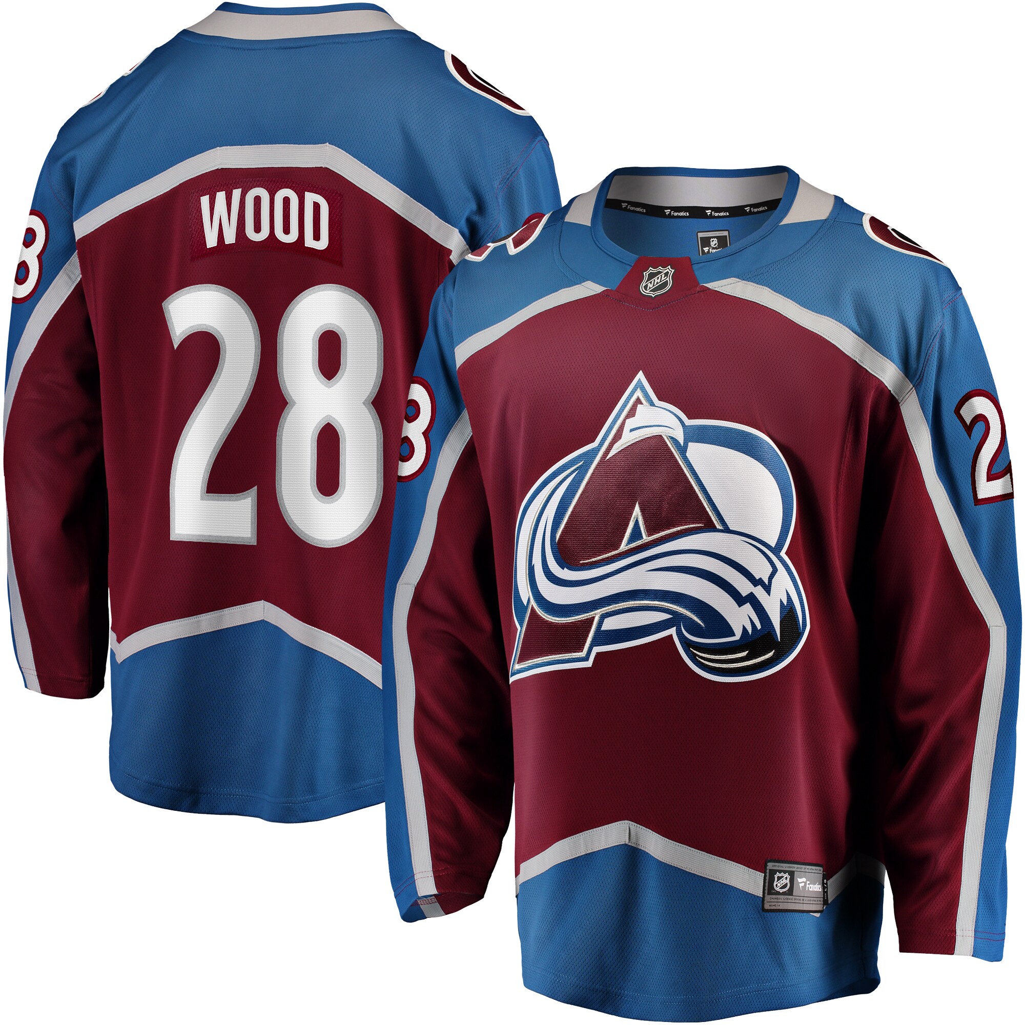 Miles Wood Colorado Avalanche Fanatics Home Breakaway Jersey - Maroon