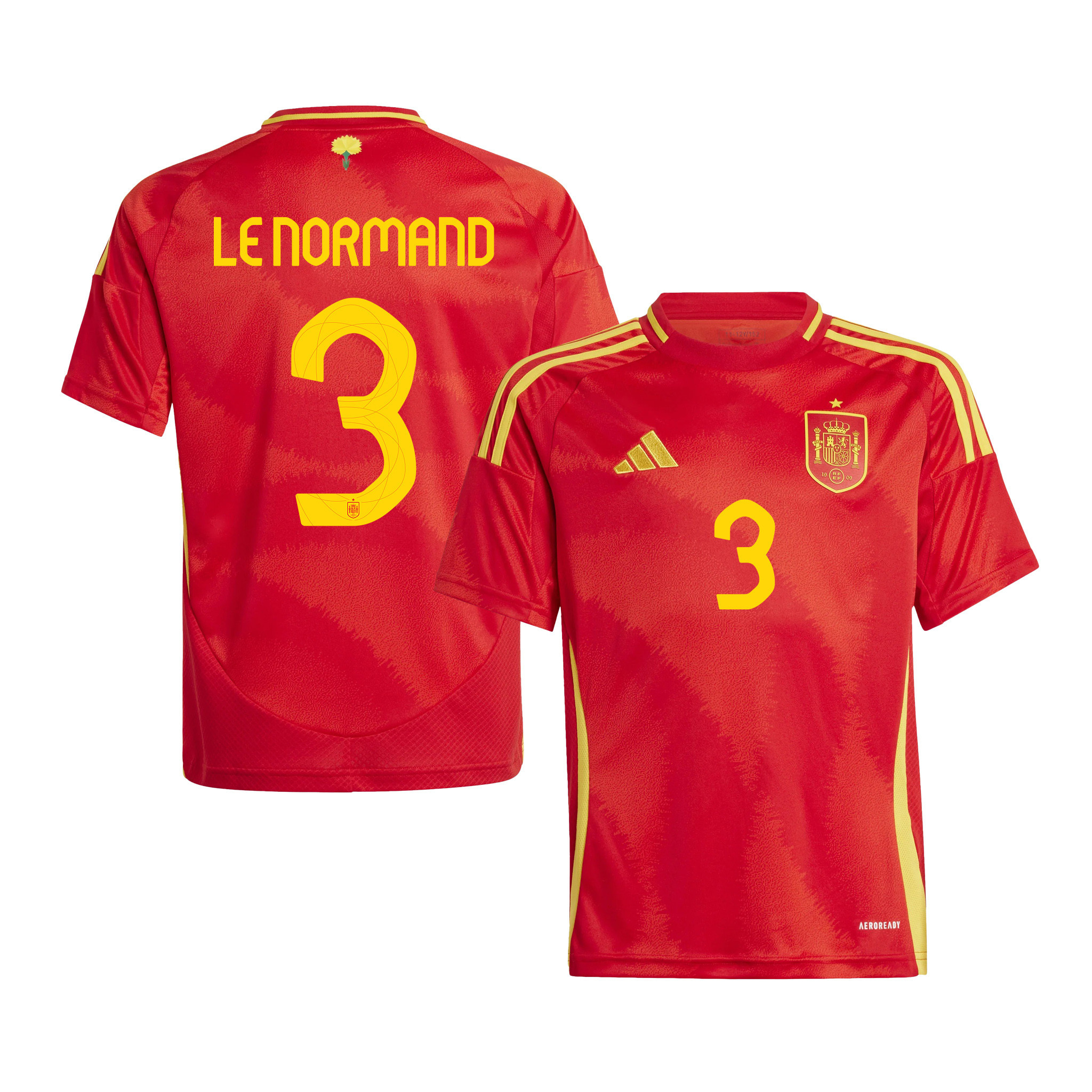 Robin Le Normand 3 Spain National Team 2024 Home YOUTH Jersey - Red