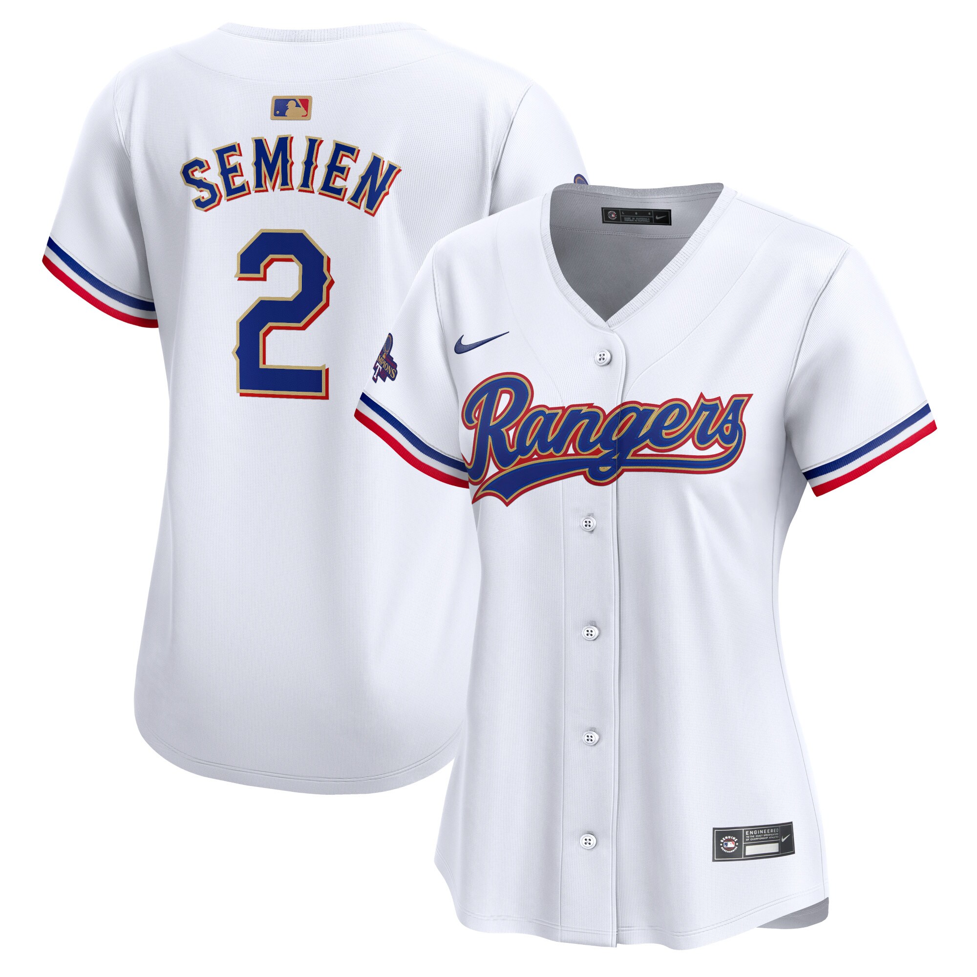 Marcus Semien Texas Rangers  Women's 2024 Gold Collection Limited Player Jersey\u00c2\u00a0\u00e2\u20ac\u201c White