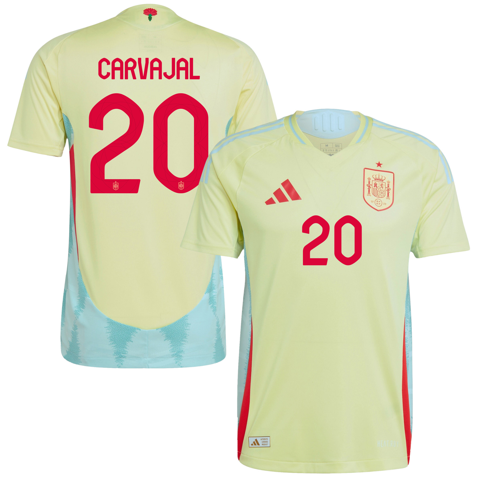 Dani Carvajal 20 Spain National Team 2024 Away Men Jersey - Yellow