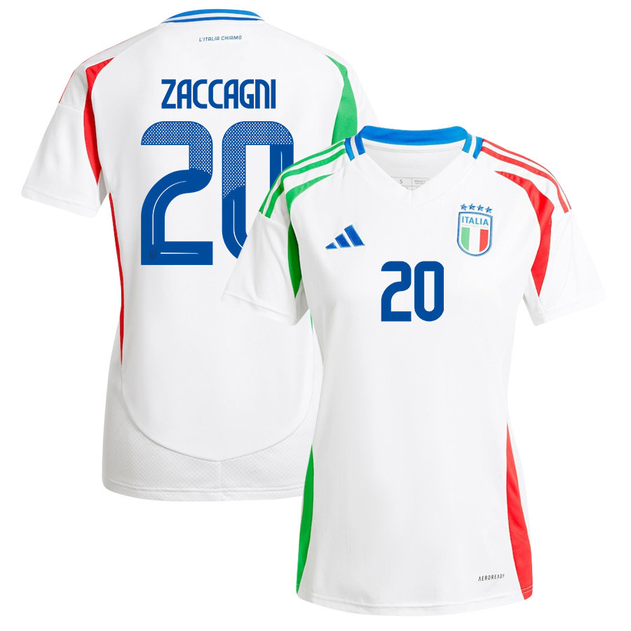Mattia Zaccagni 20 Italy National Team 2024/25 Away Women Jersey - White