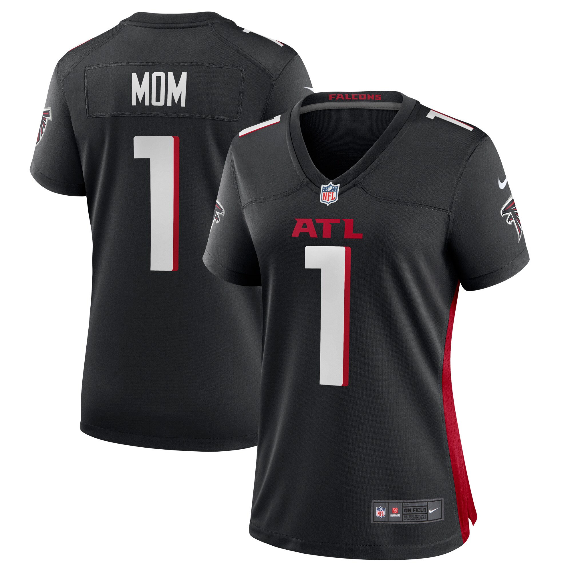 Number 1 Mom Atlanta Falcons  Women's Game Jersey - Black