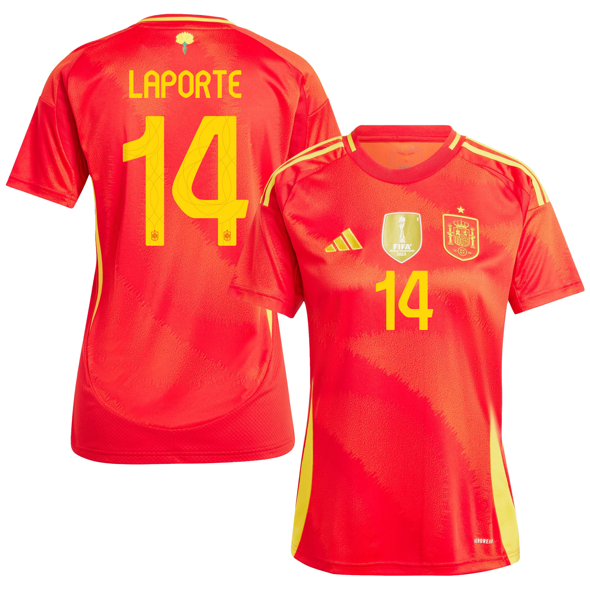 Aymeric Laporte 14 Spain National Team 2024 Home WOMEN Jersey - Red