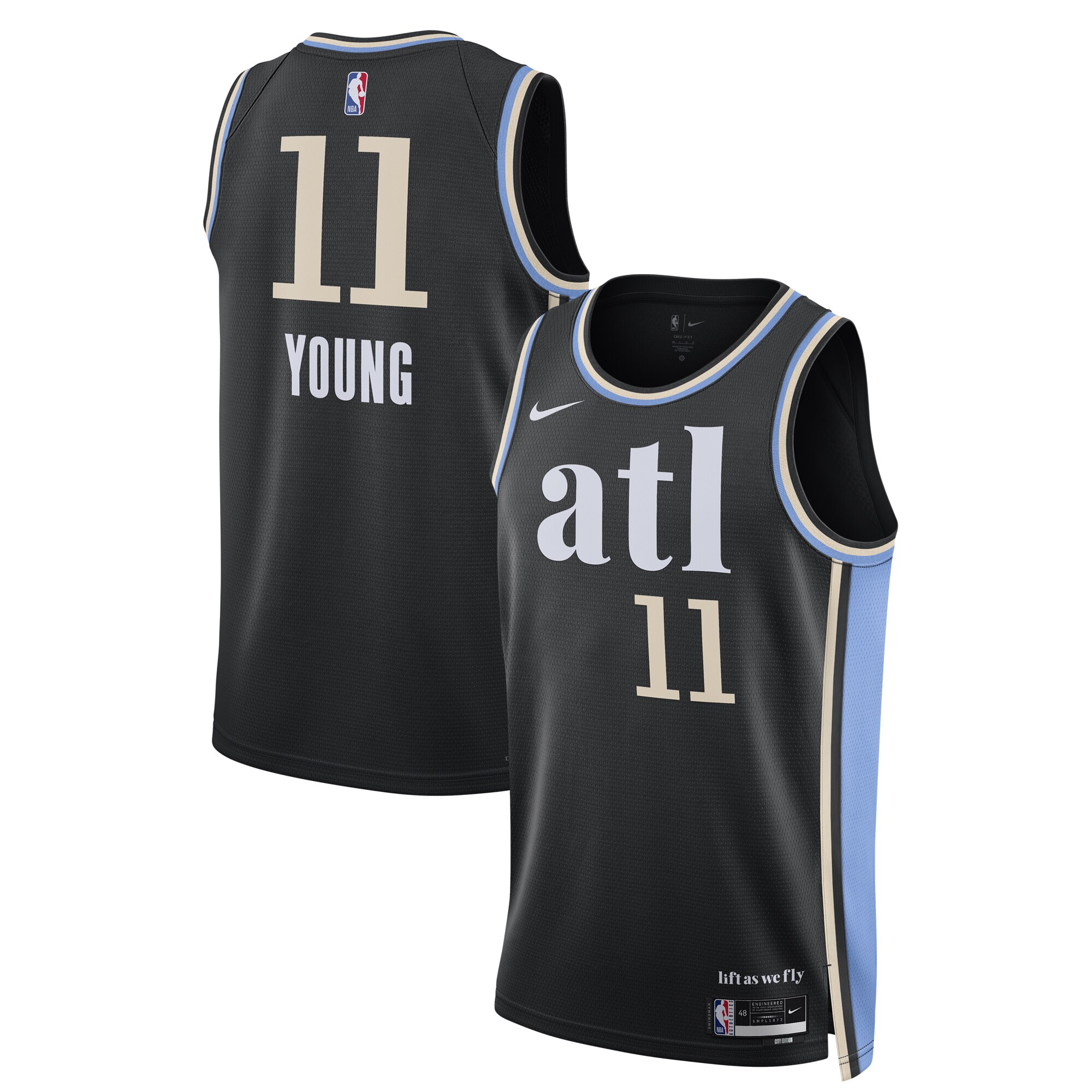 Trae Young Atlanta Hawks  Unisex 2023\/24 Swingman Jersey - Black - City Edition