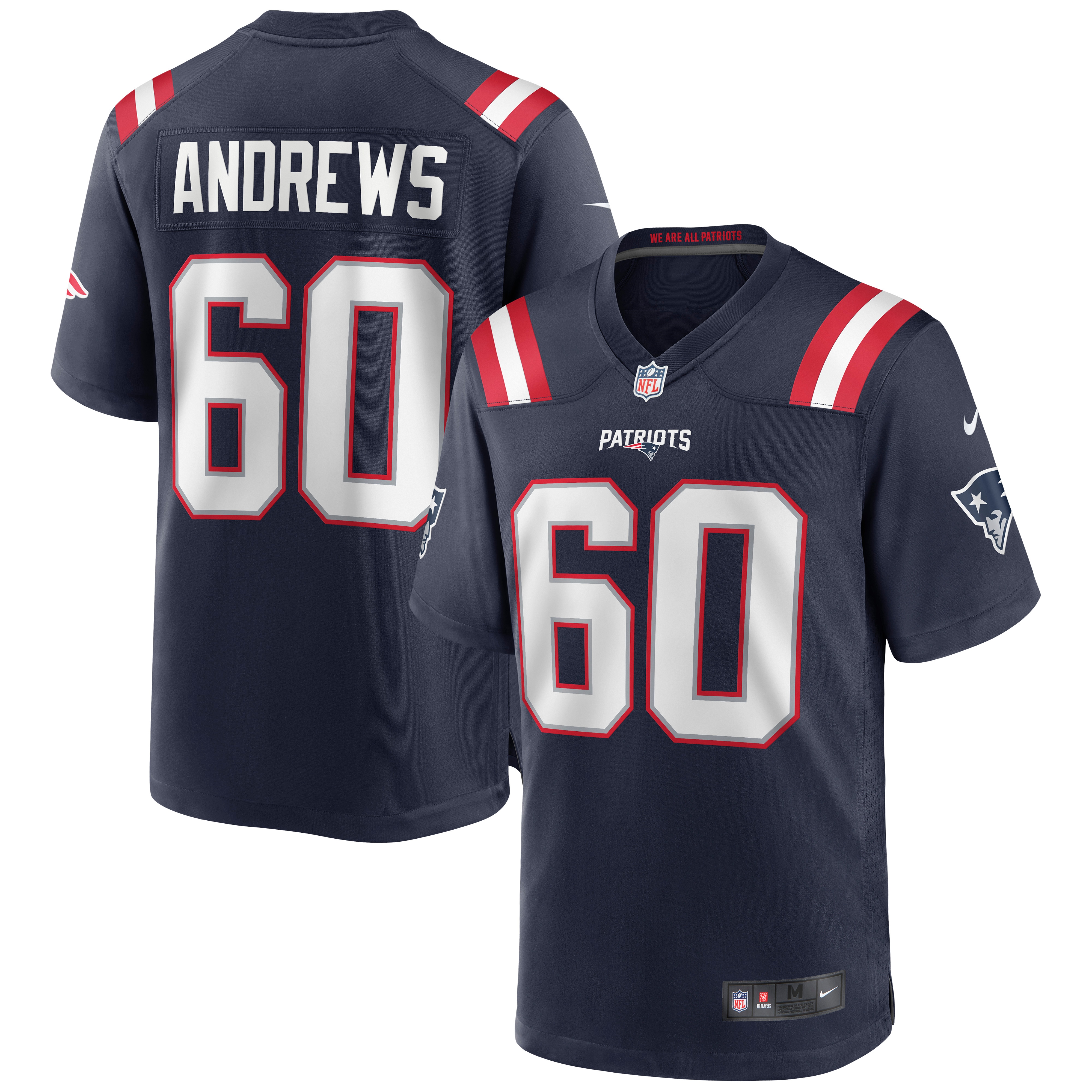 David Andrews New England Patriots  Game Jersey - Navy