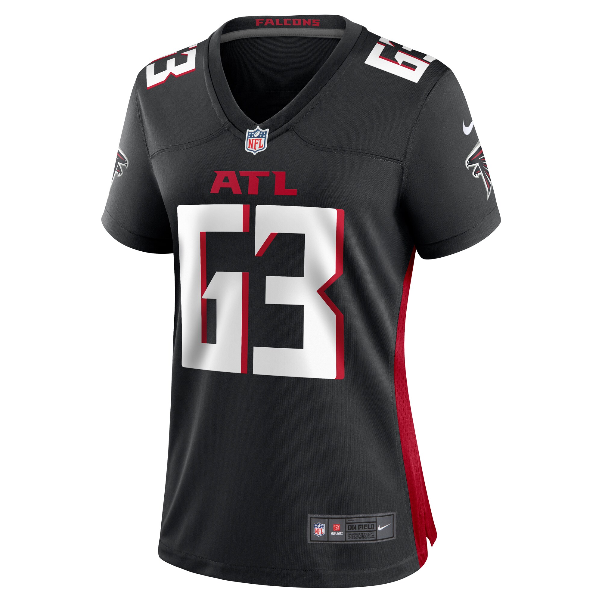 Chris Lindstrom Atlanta Falcons  Women's Team Game Jersey -  Black