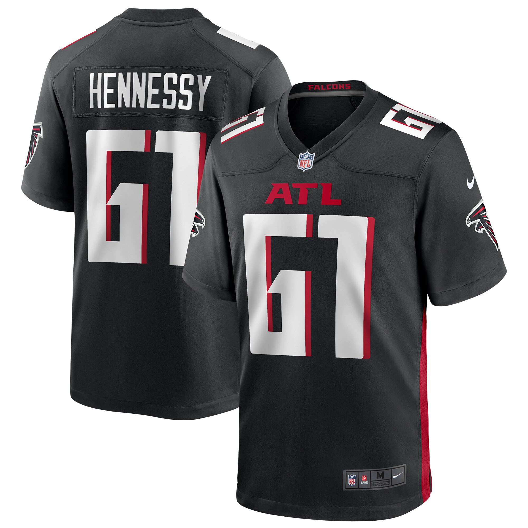 Matt Hennessy Atlanta Falcons  Player Game Jersey - Black